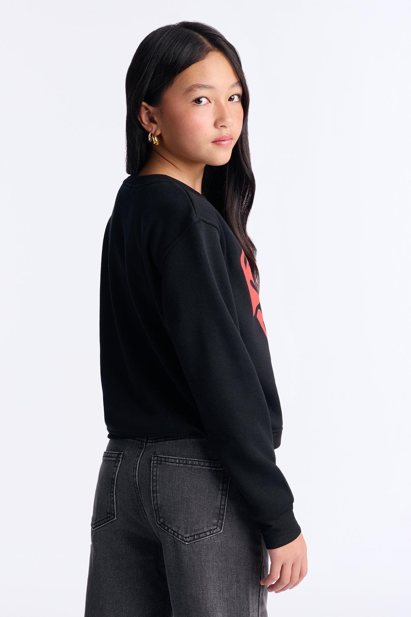 Mini Keep Going Crew Neck Sweatshirt - Black