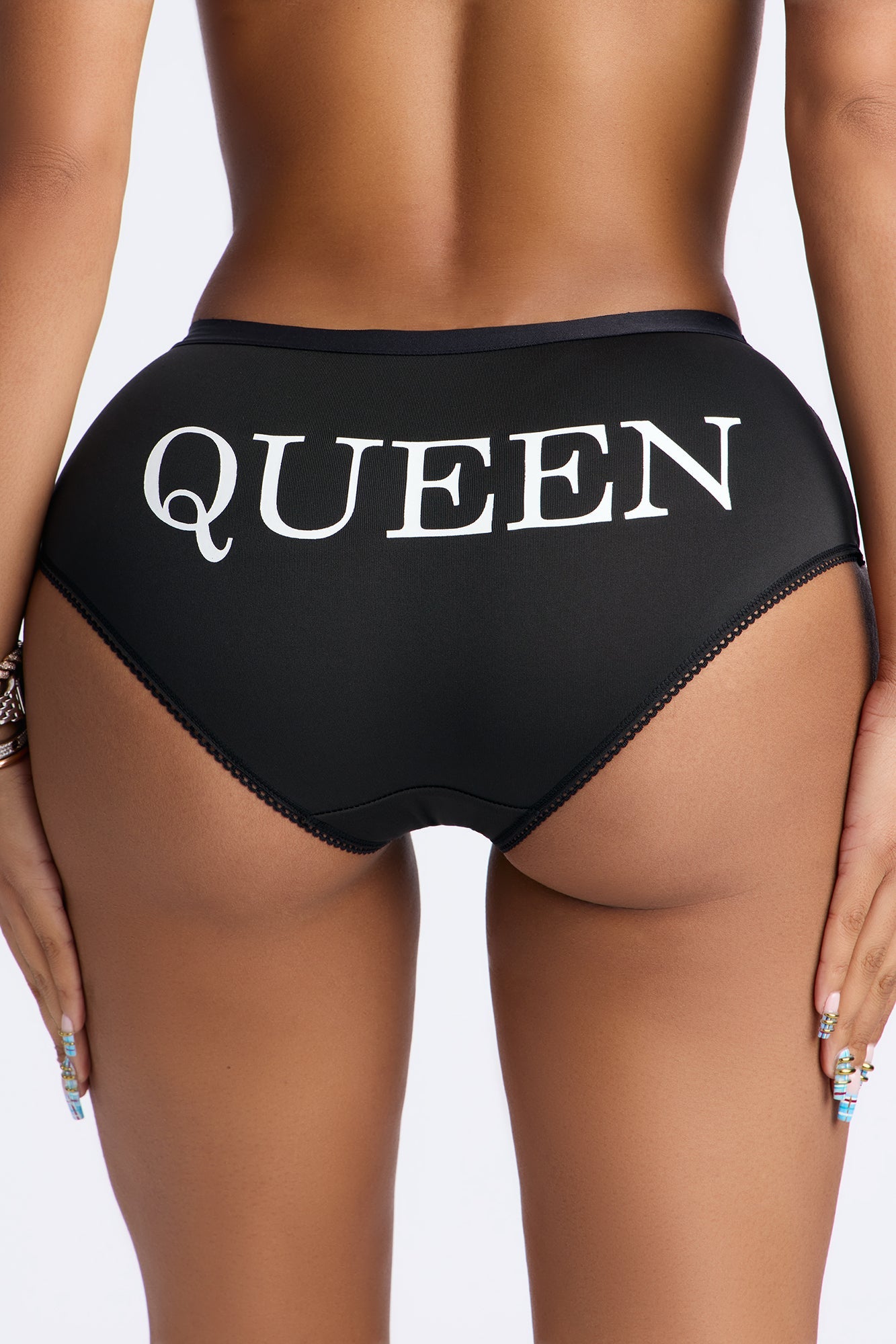 Queen Boyshort - Black/White