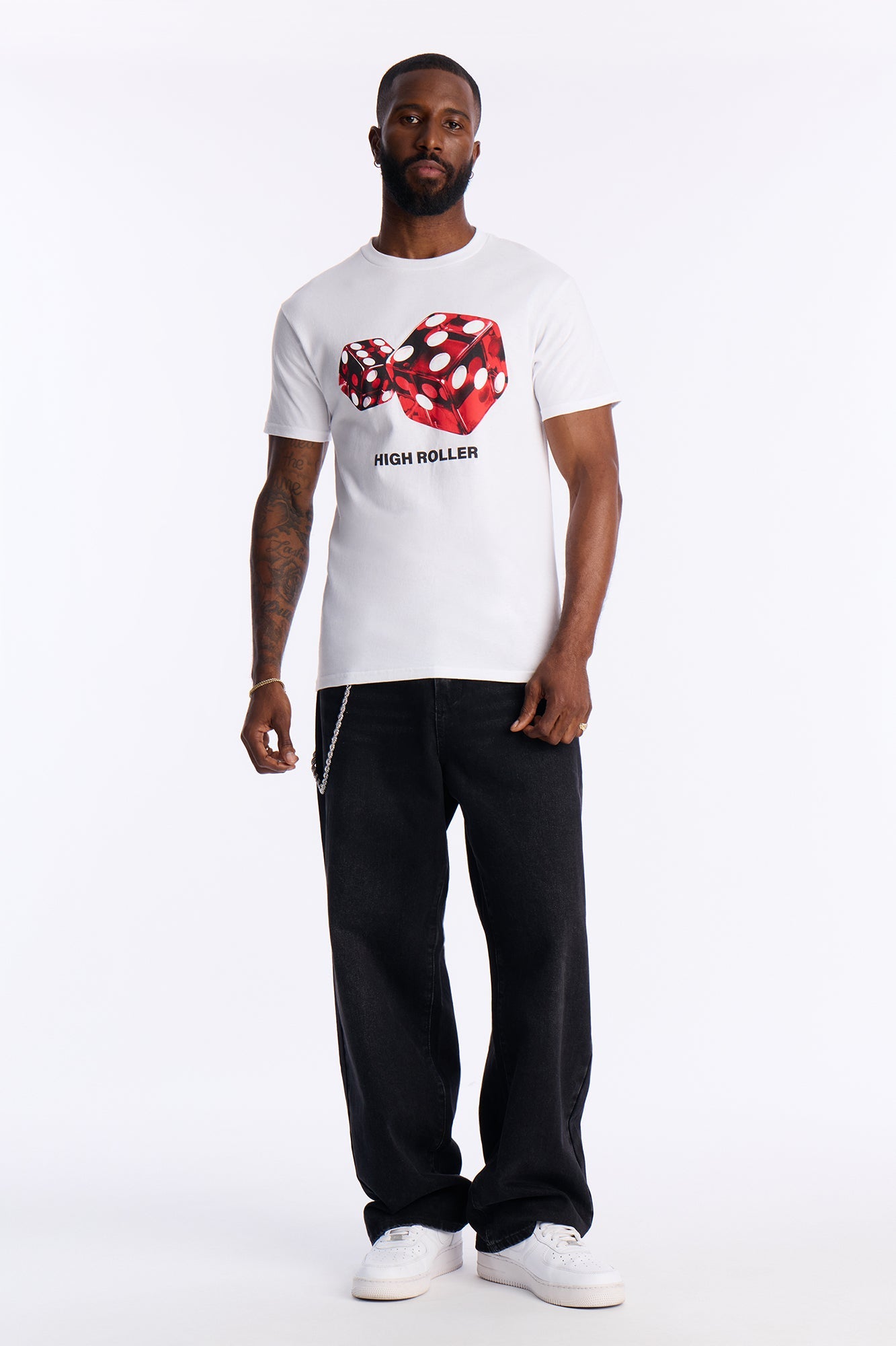High Roller Suite Short Sleeve Tee - White