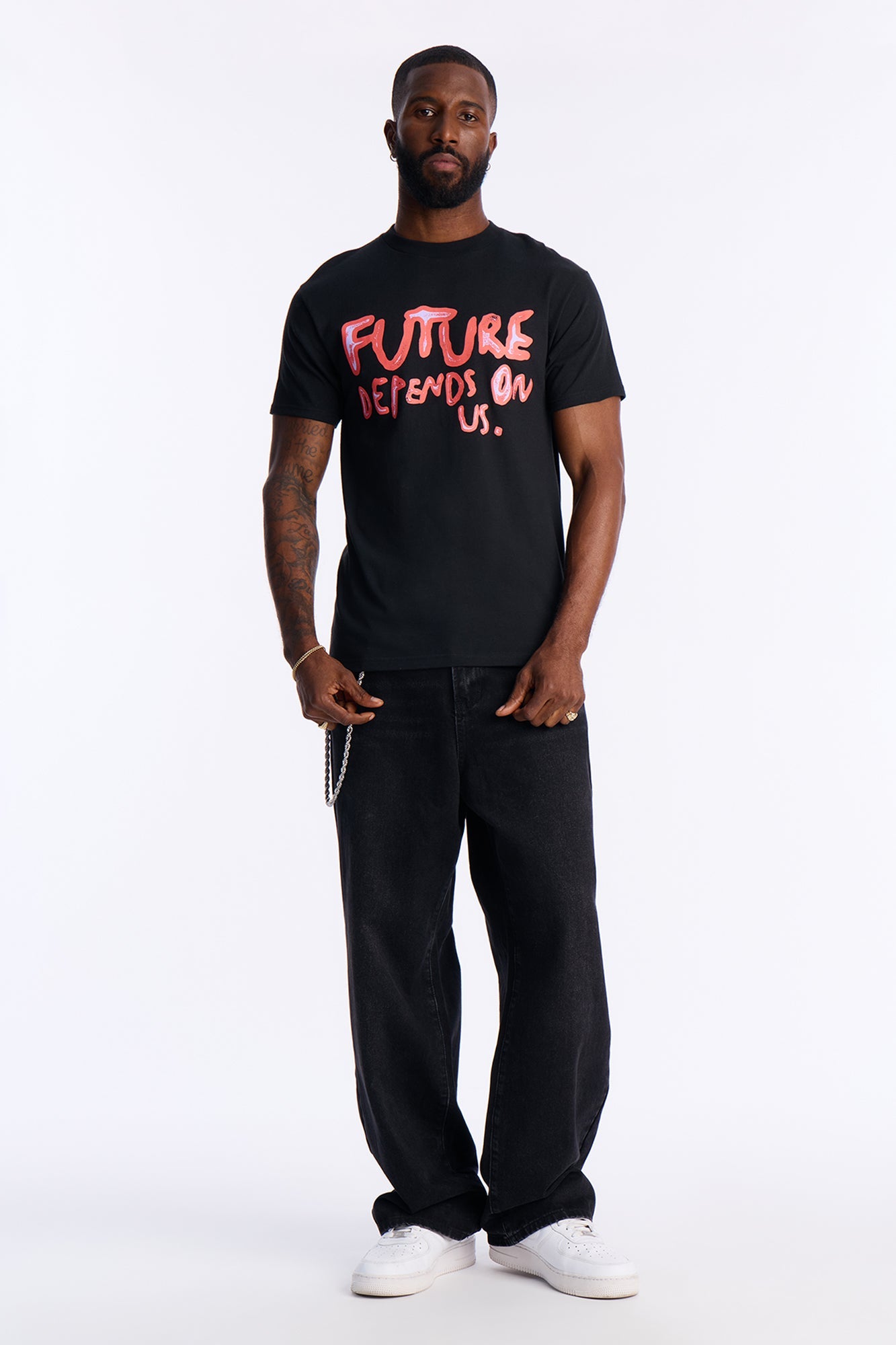 Future Depends On Us Short Sleeve Tee - Black