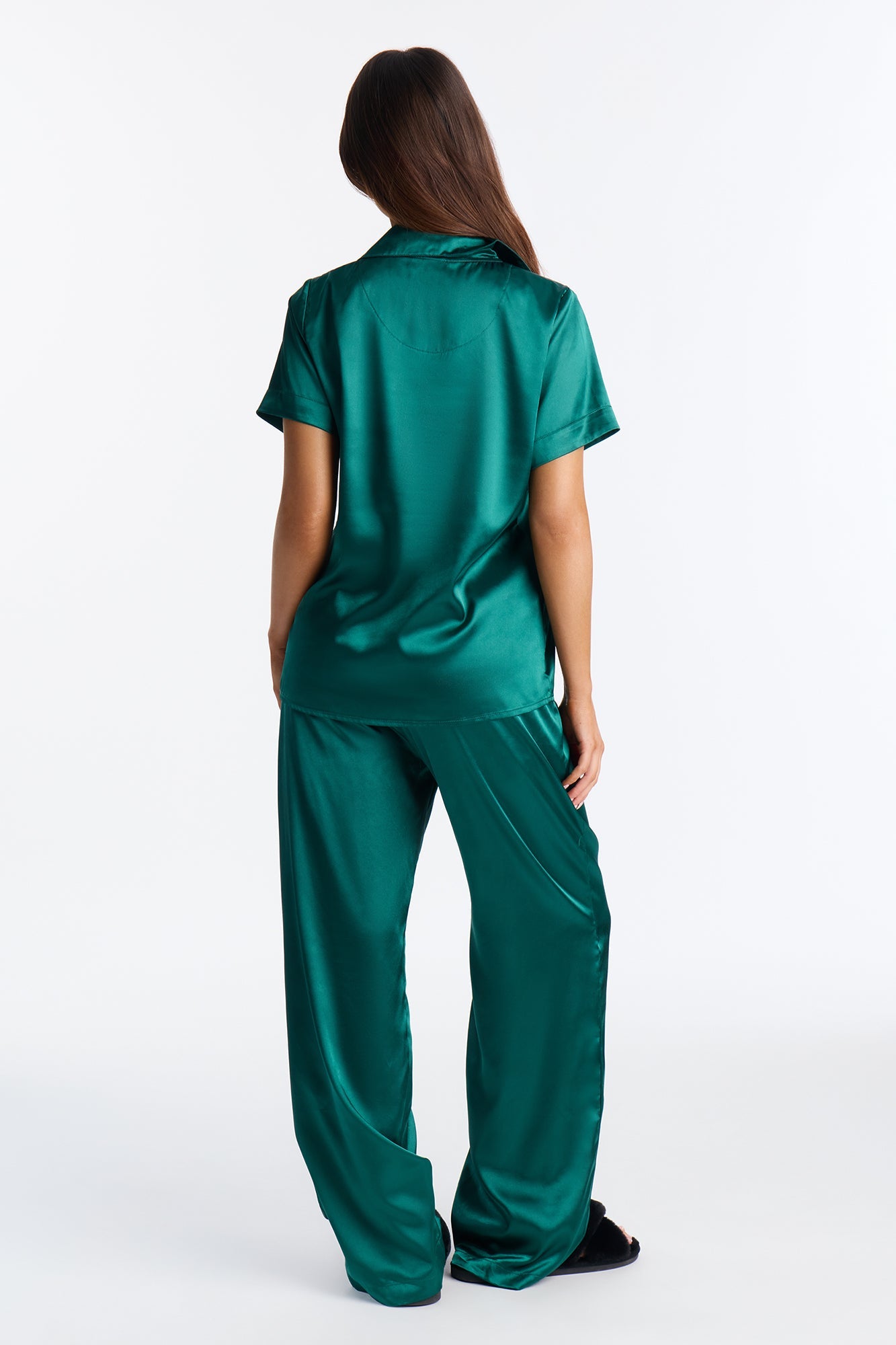Pillow Fight Satin PJ Pants Set - Hunter