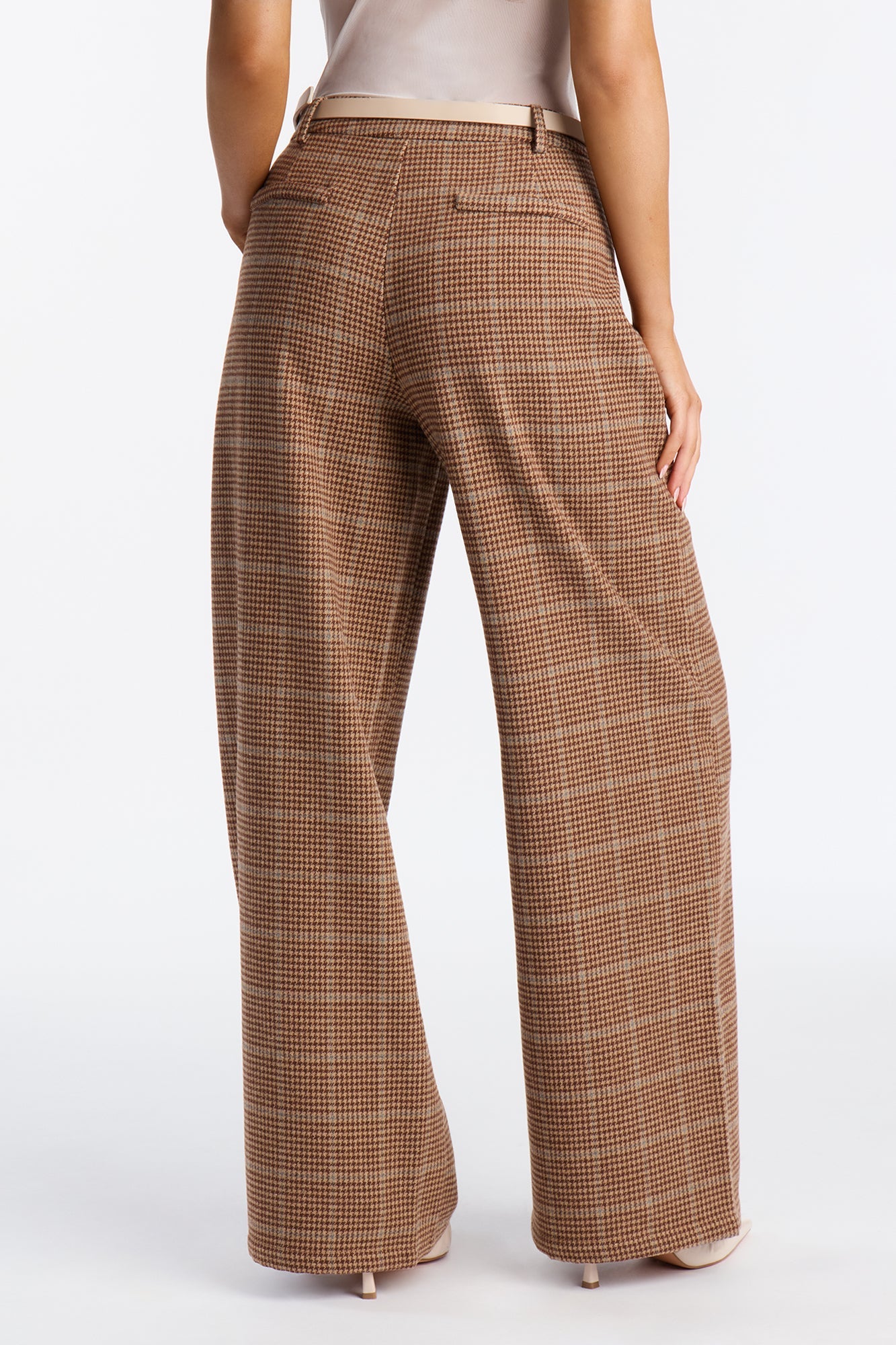 Coffee And Conversation Wide Leg Trouser Pant 32″ - Brown