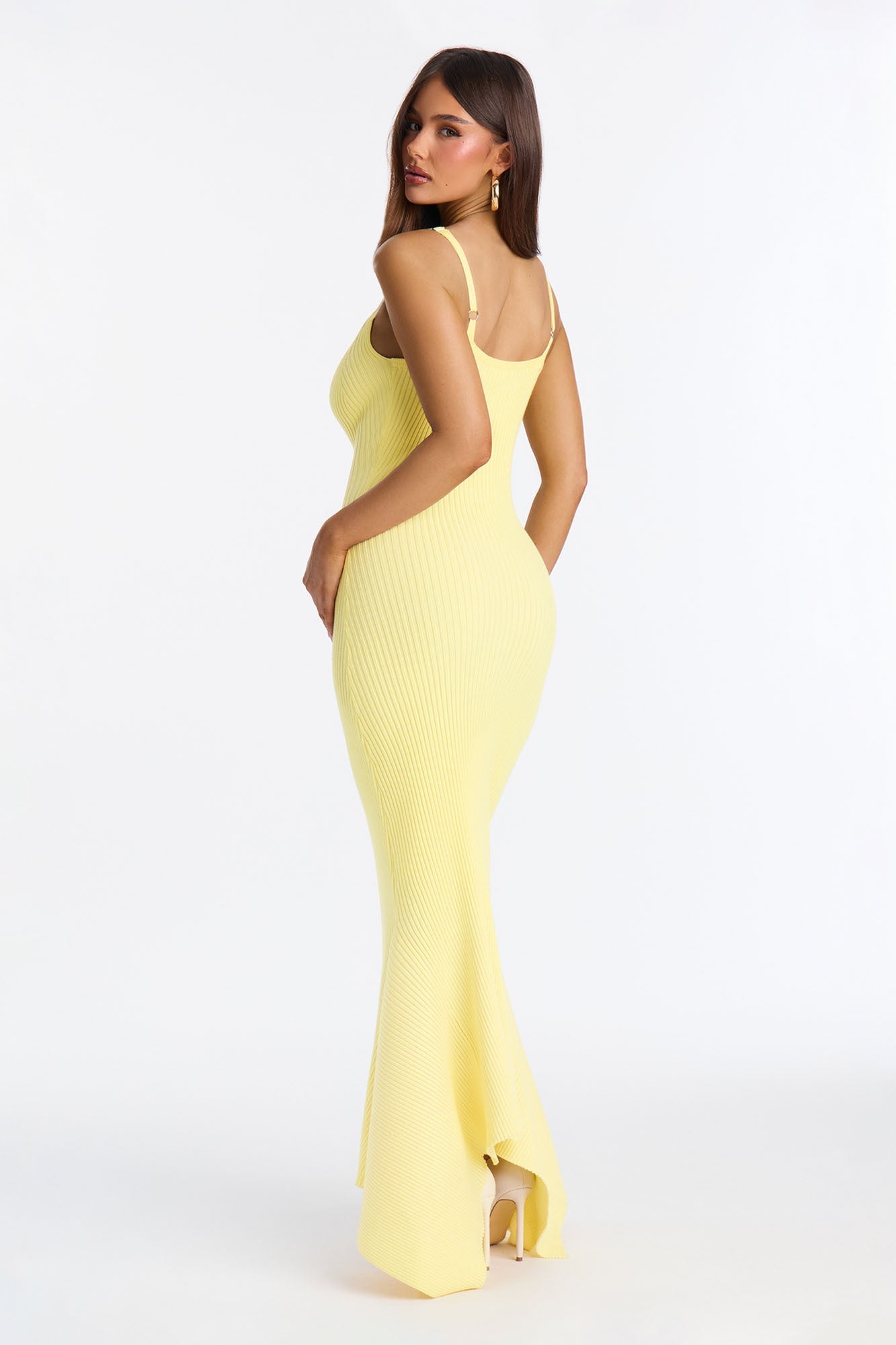 Dazzle Me Ribbed Maxi Dress Set - Butter Yellow