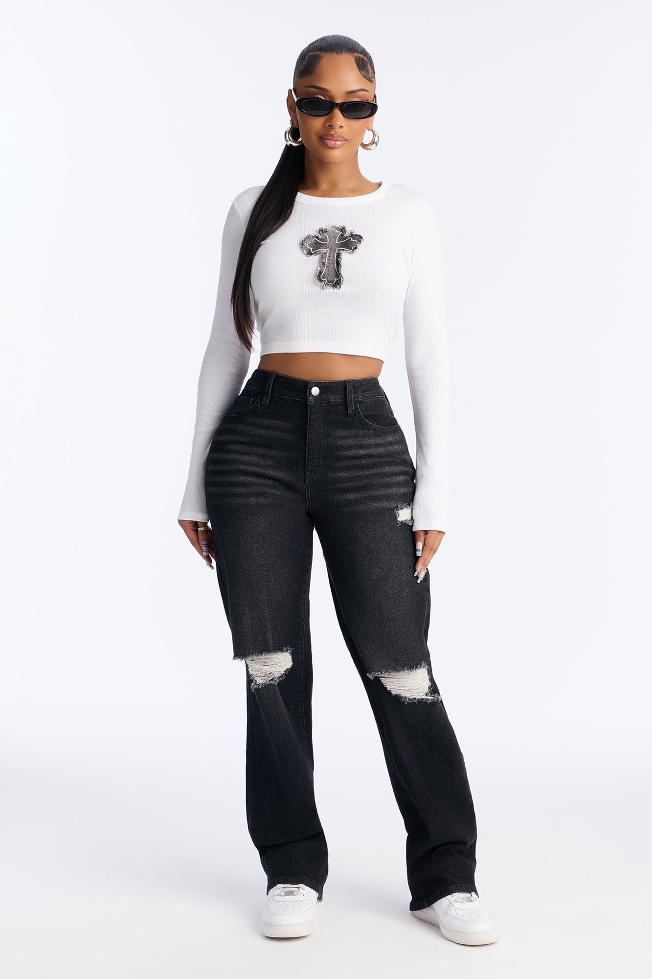 London Nights High Rise Straight Leg Jean - Black Wash