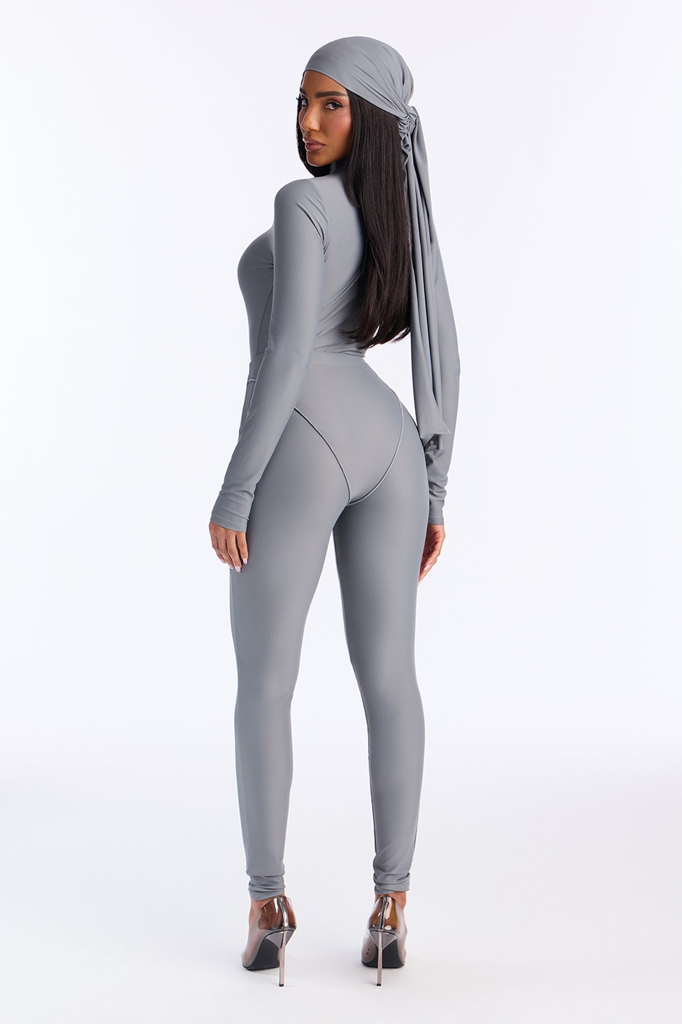 Isabelle 3 Piece Bodysuit Legging Set - Grey