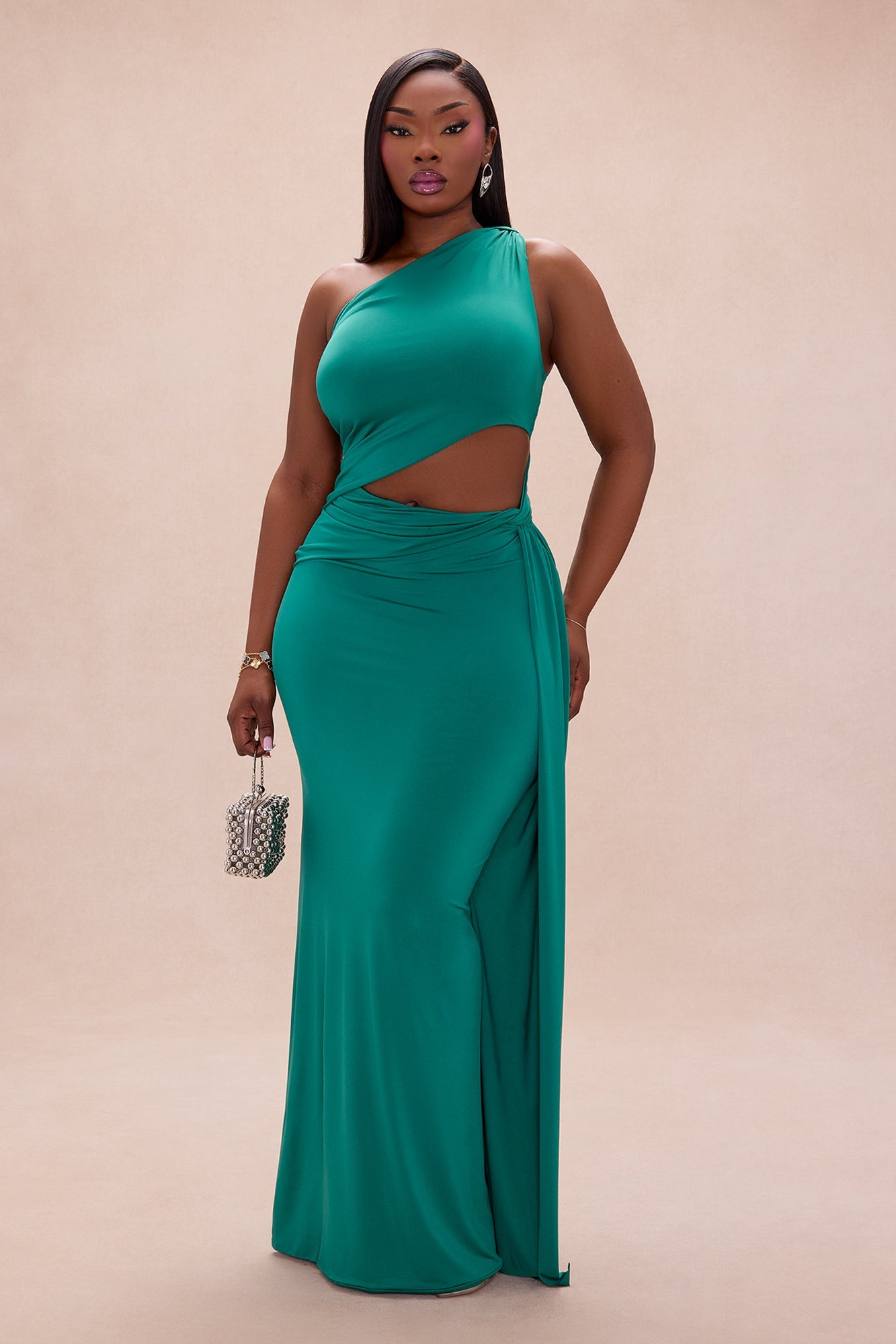 Pretty Moves Mesh Maxi Dress - Hunter
