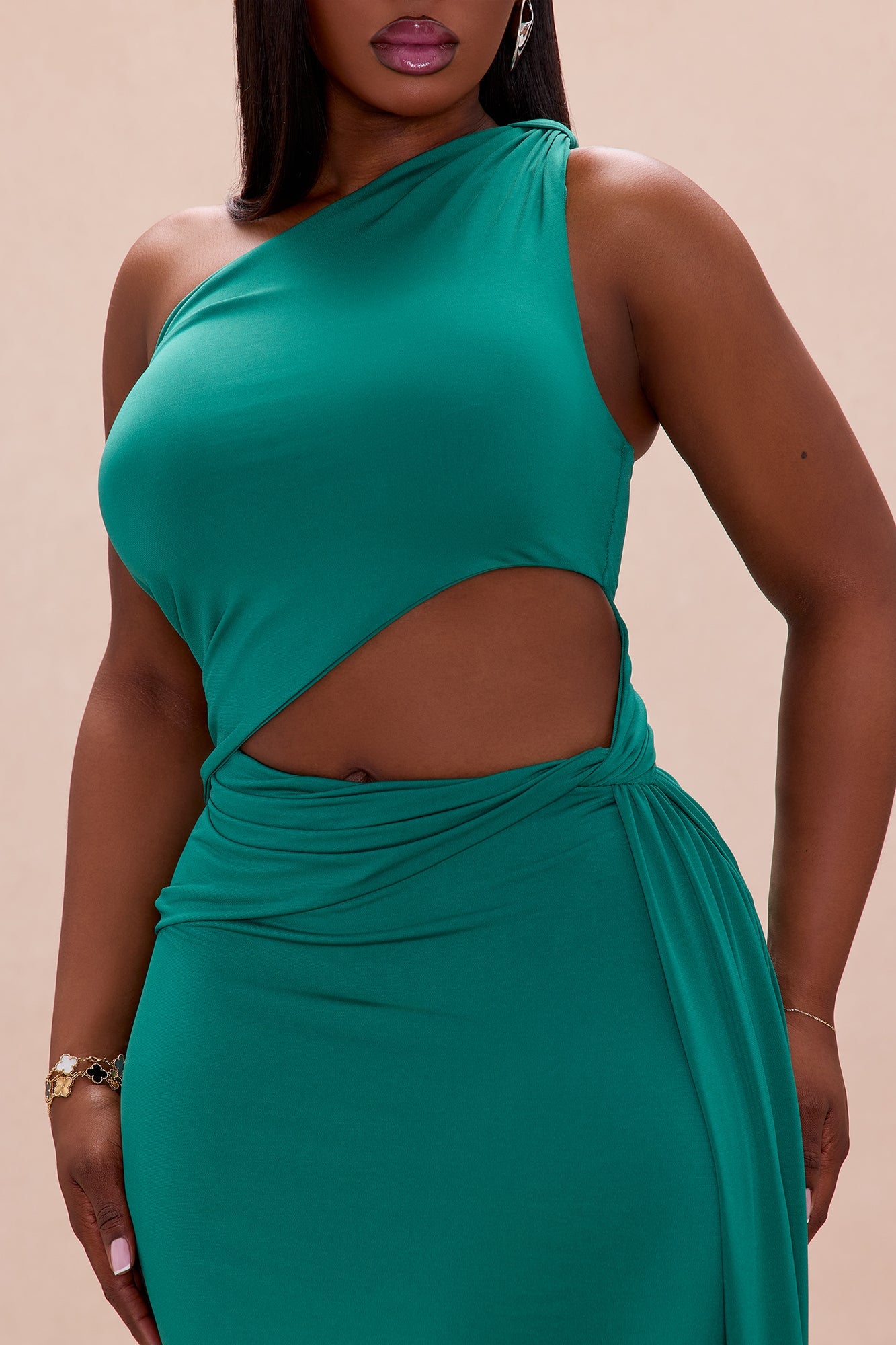 Pretty Moves Mesh Maxi Dress - Hunter