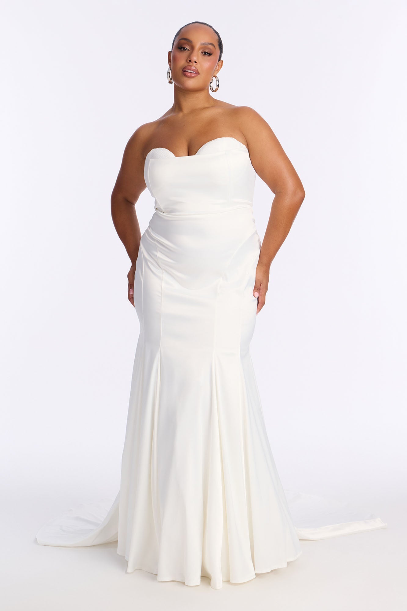 Amara Satin Mermaid Gown - White