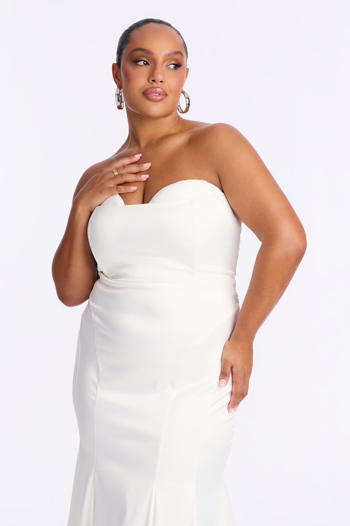Amara Satin Mermaid Gown - White