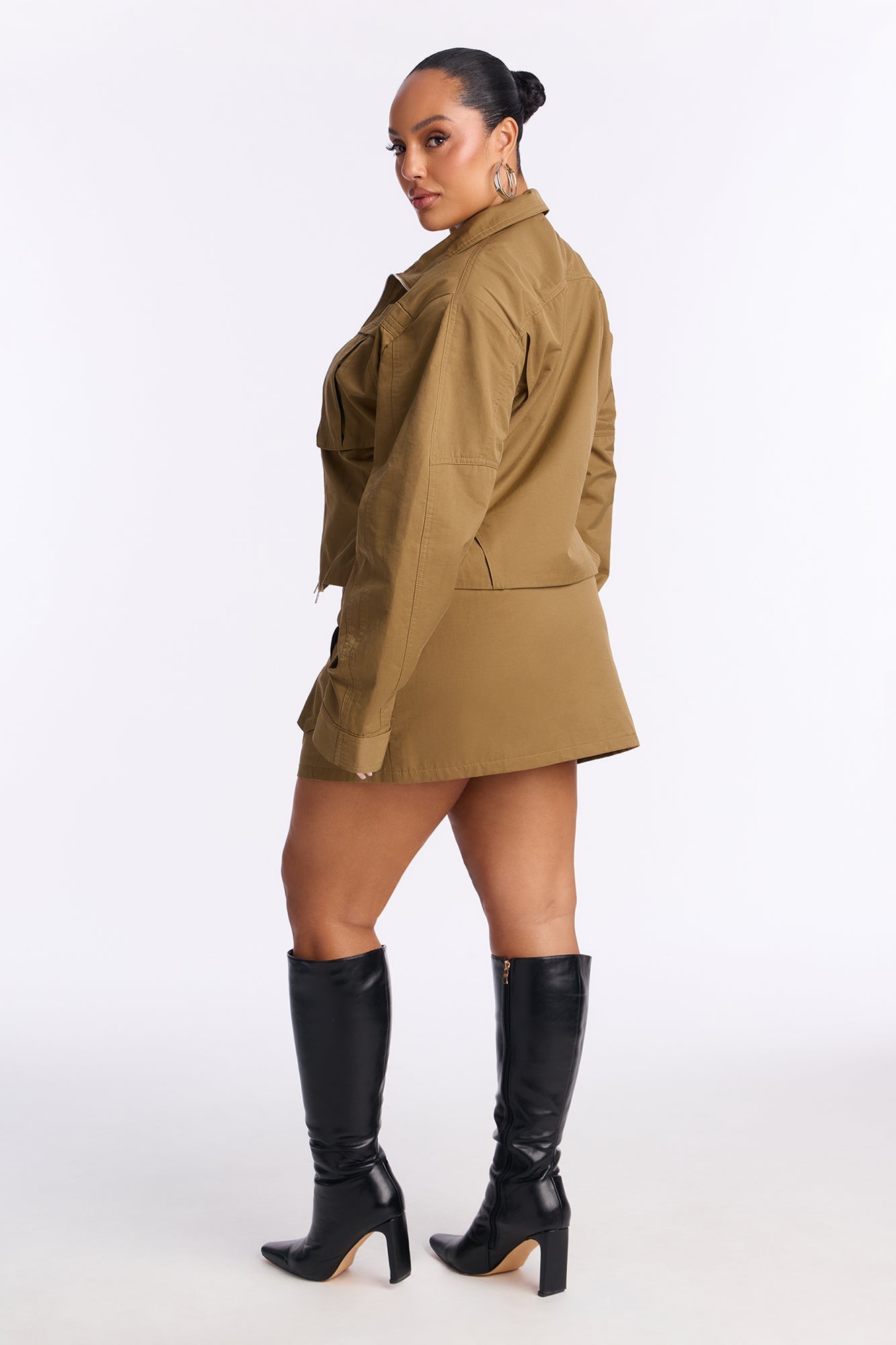 Got Your Attention Cargo Mini Skirt - Olive