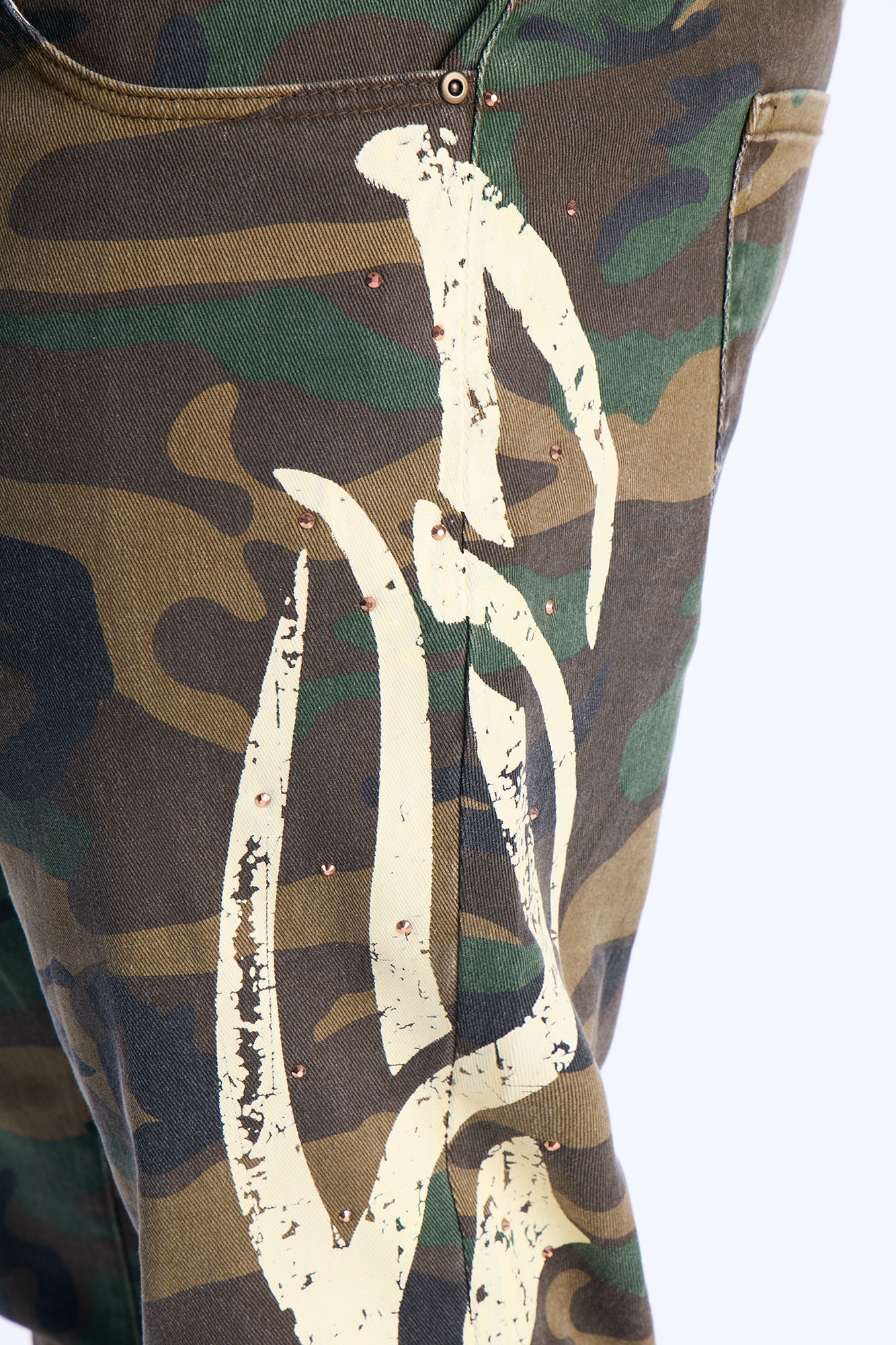 Stacked Skinny Flare Rockstar Life Jewel Camo Pant - Camouflage