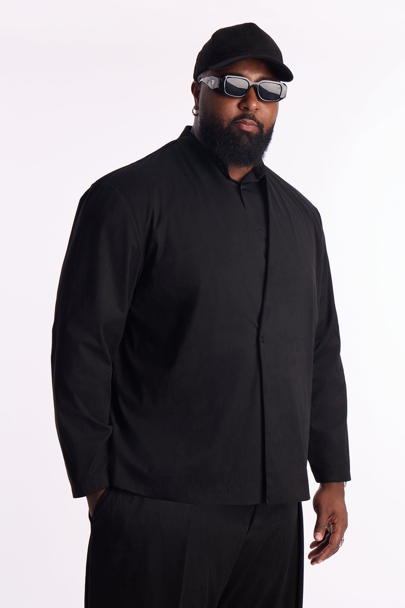 Relaxed New Money Suede Unlined Blazer - Black