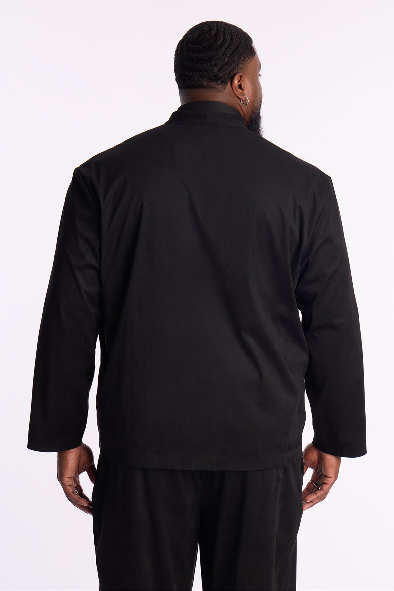 Relaxed New Money Suede Unlined Blazer - Black