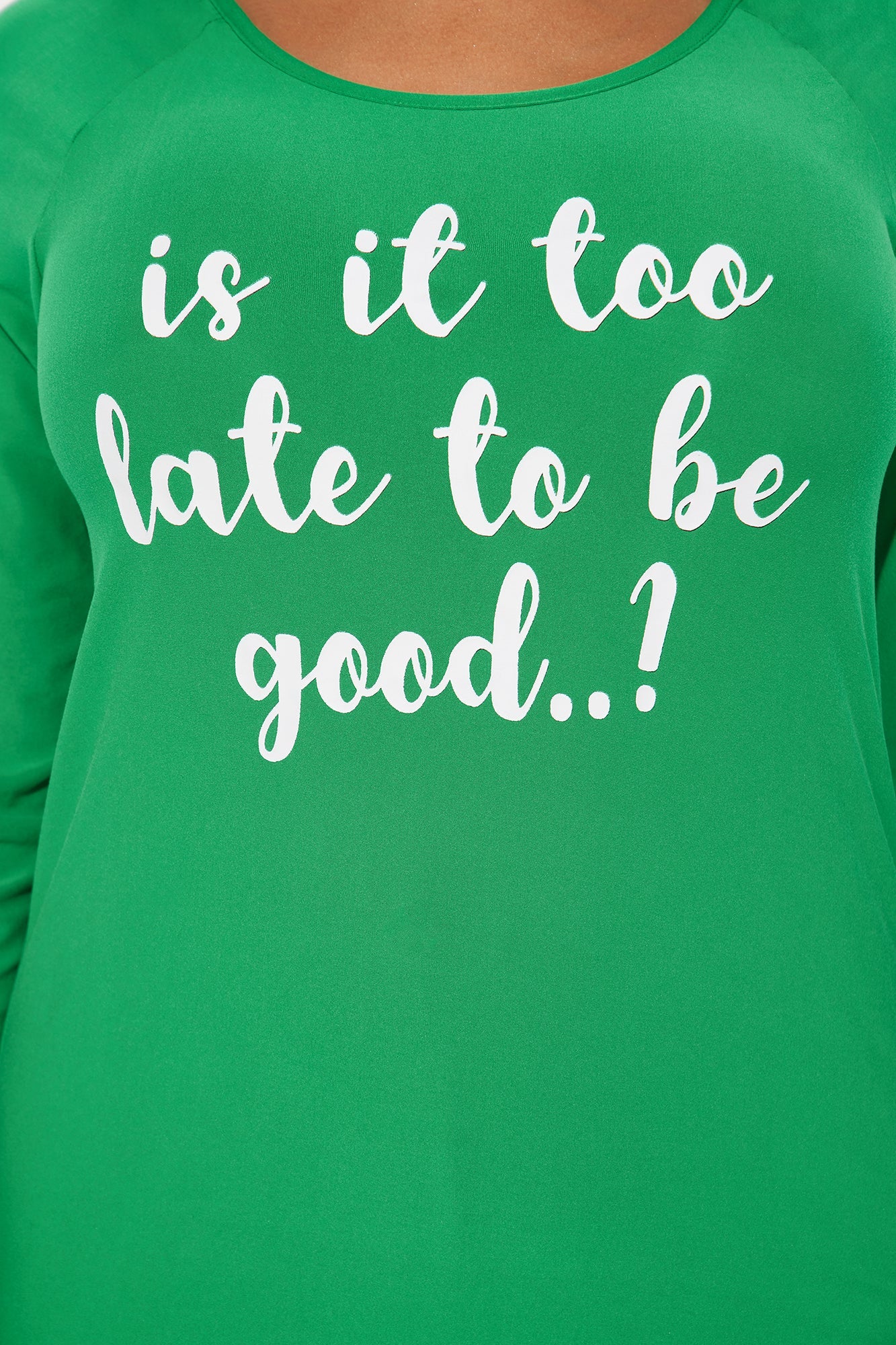 Too Late To Be Good Matching Family Long Sleeve PJ Jogger Set - Green