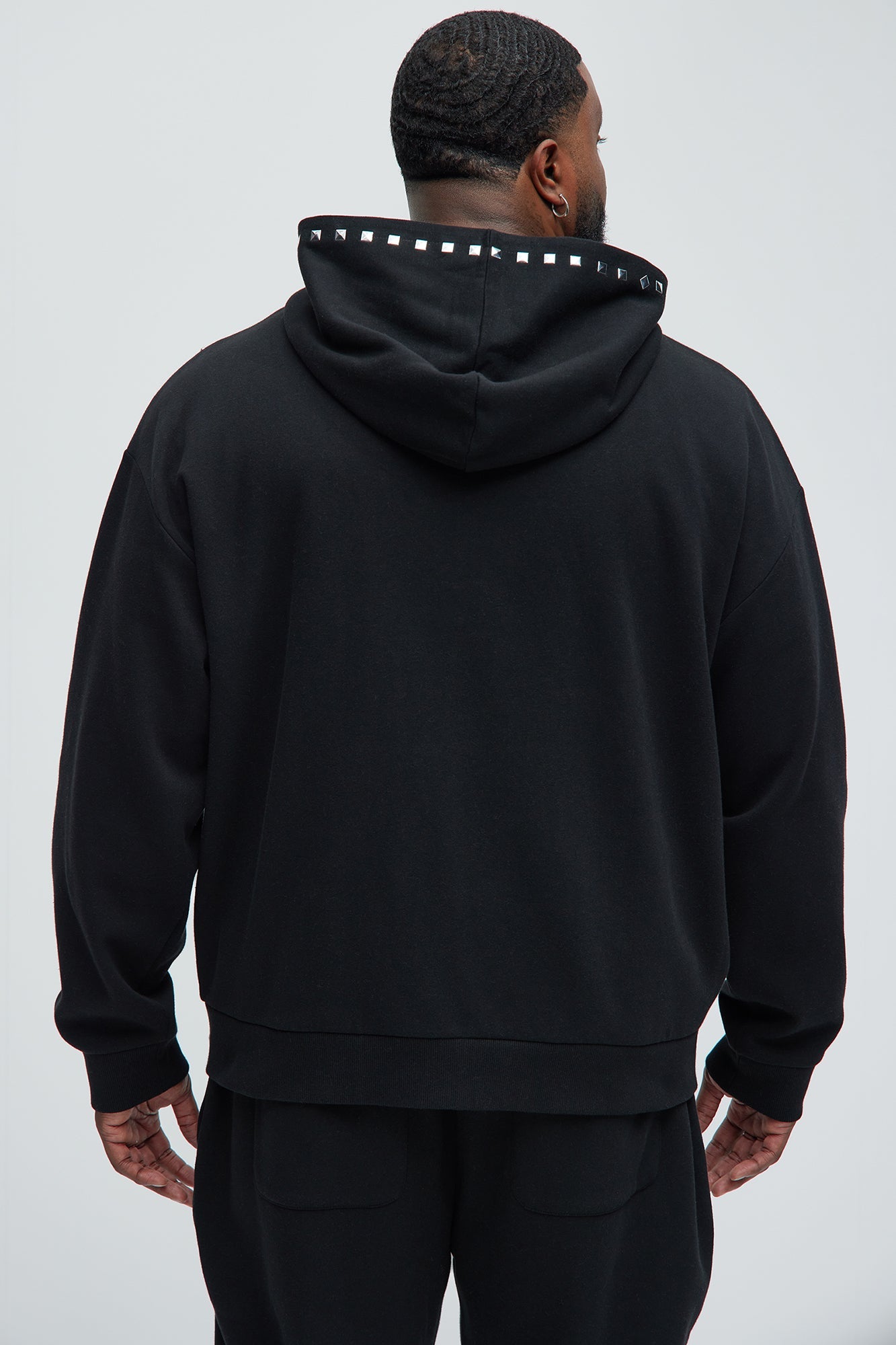Tyson Sleaze Studded Zip Up Hoodie - Black
