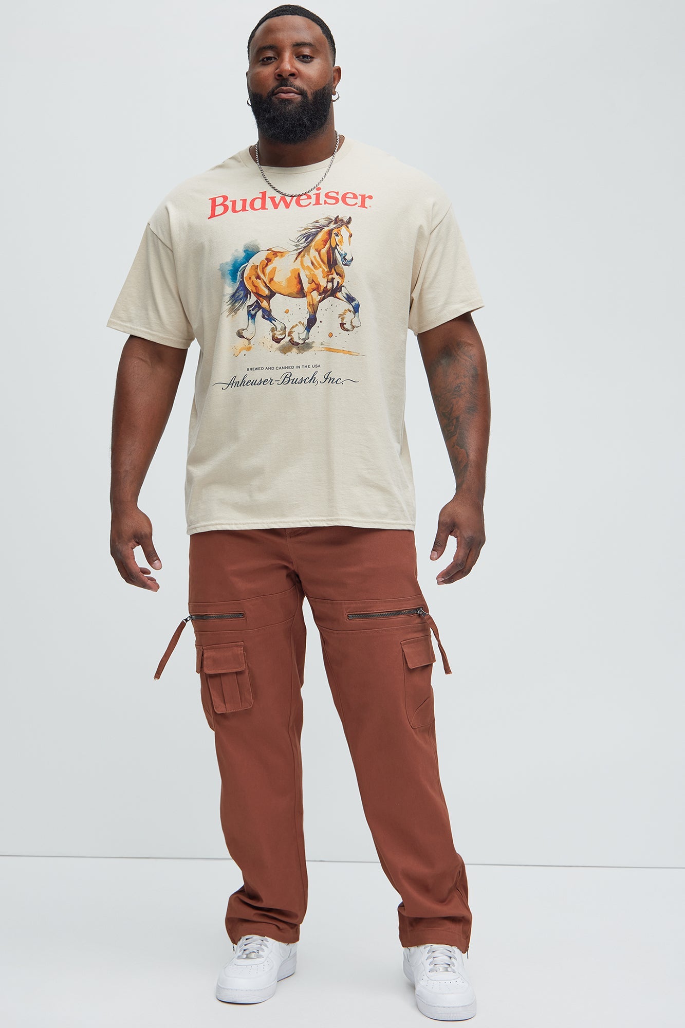 Camera Flash On Cargo Pants - Brown