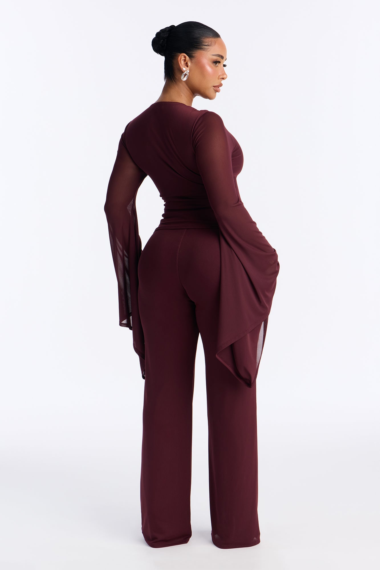Monett Mesh Pant Set - Chocolate