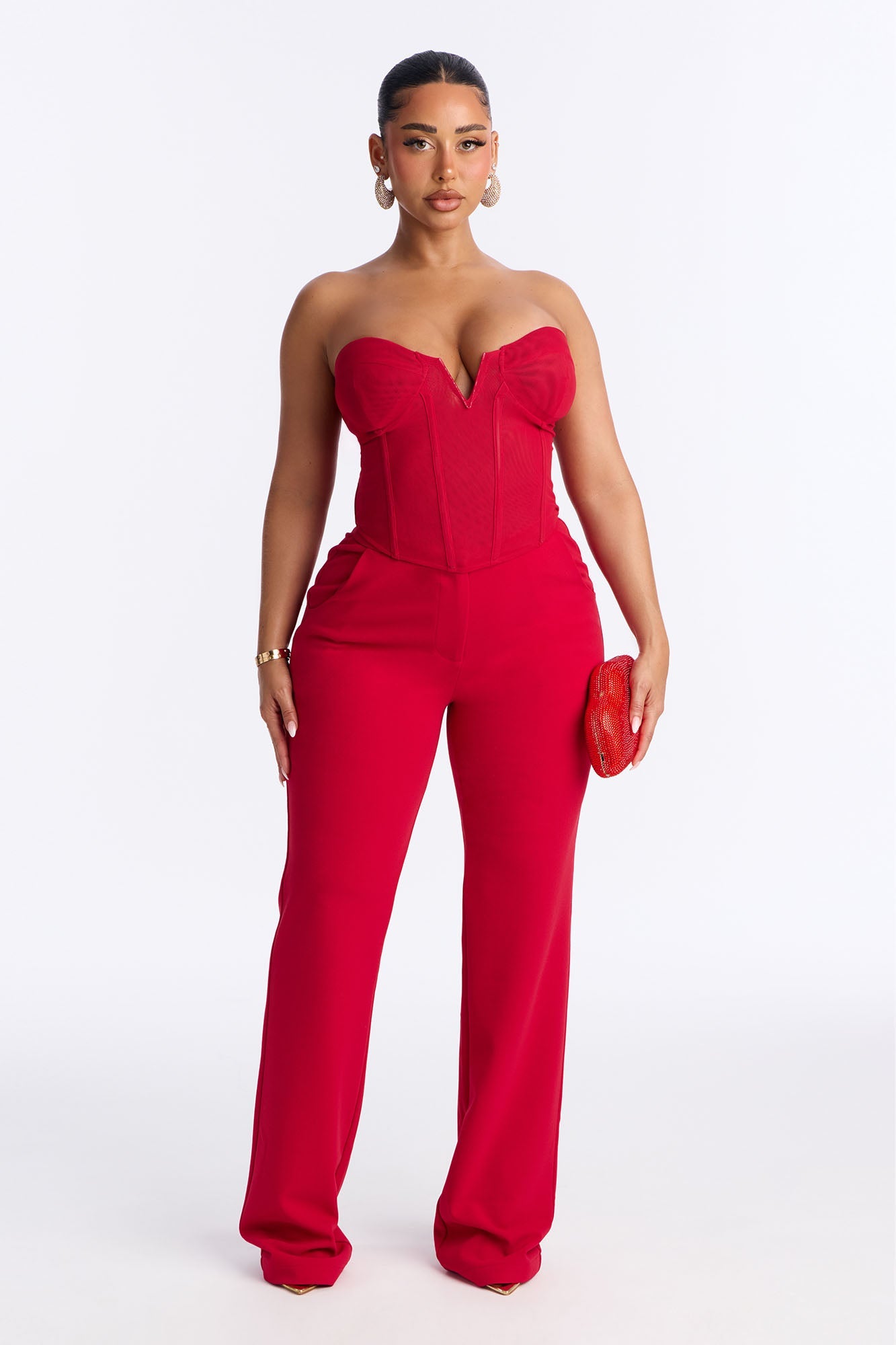 Core Competency Straight Leg Trouser - Red