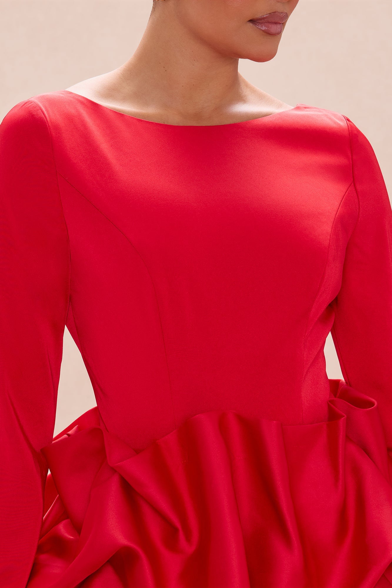 Andrina Bubble Skirt Set - Red