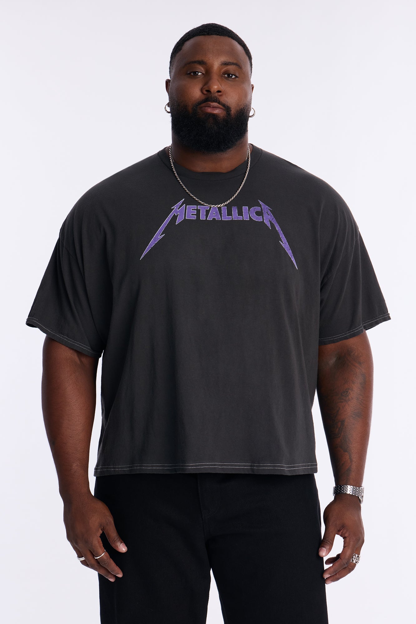 Metallica Ride The Lightning Boxy Short Sleeve Tee I - Black