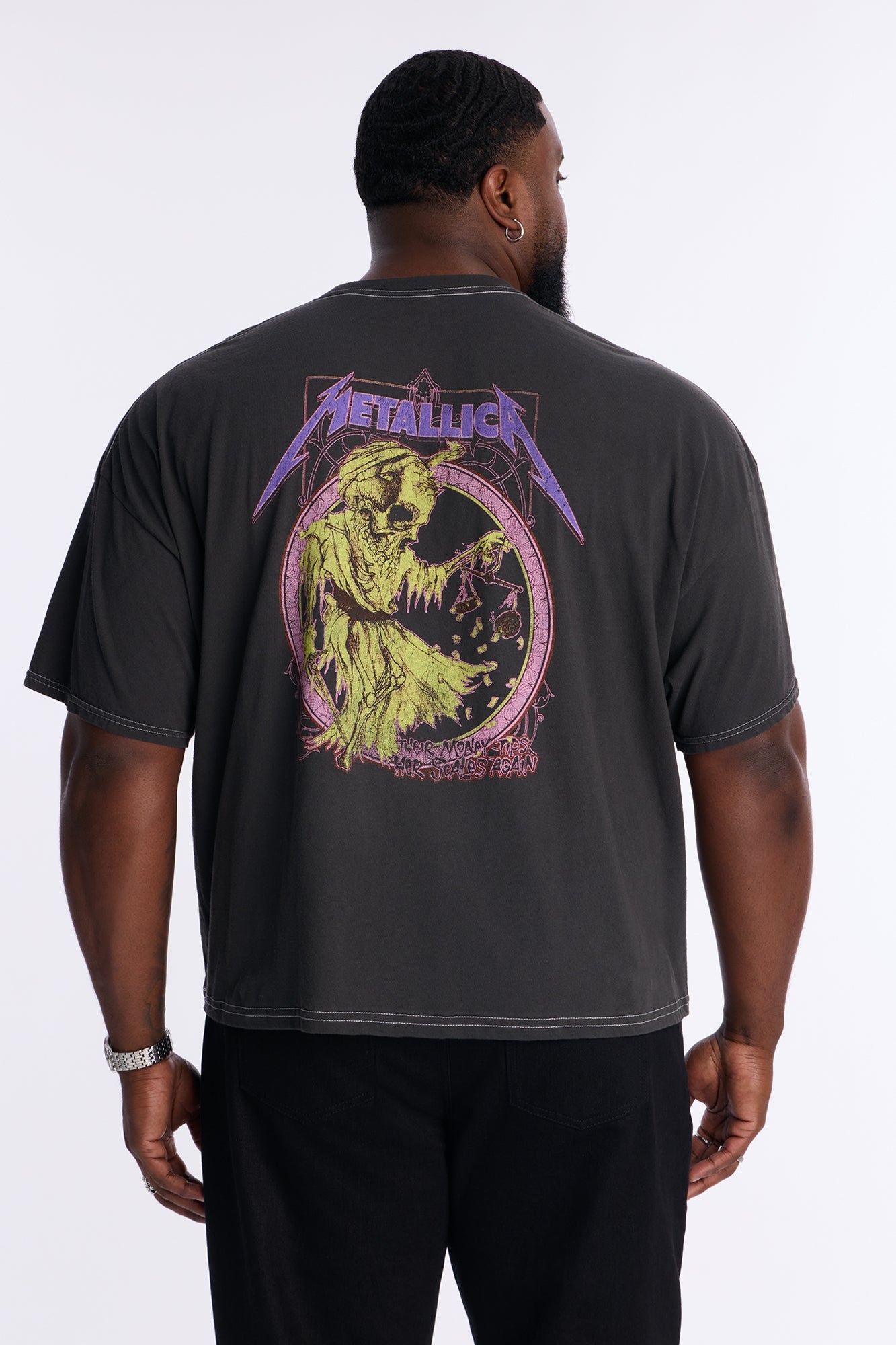 Metallica Ride The Lightning Boxy Short Sleeve Tee I - Black