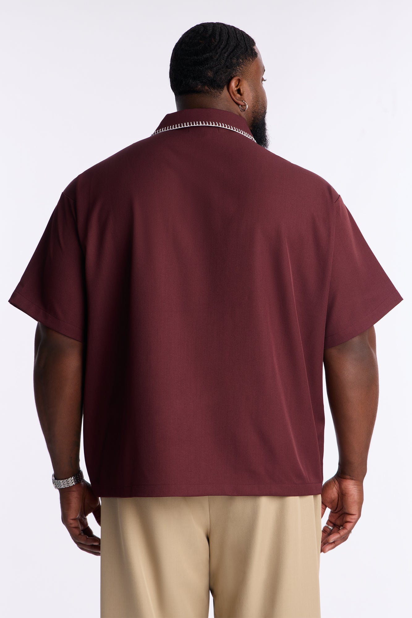 Hyde Stitch Polo - Burgundy