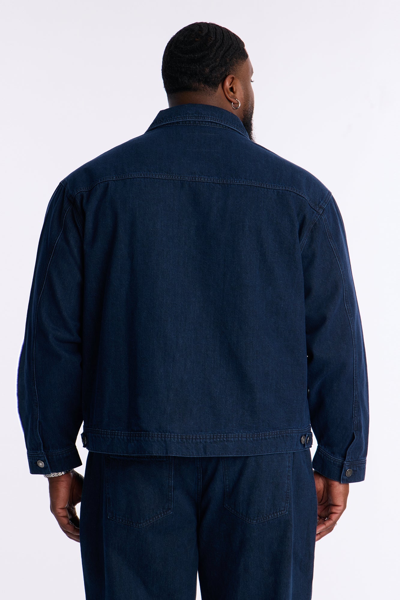 Cropped Aime Denim Work Jacket - Indigo