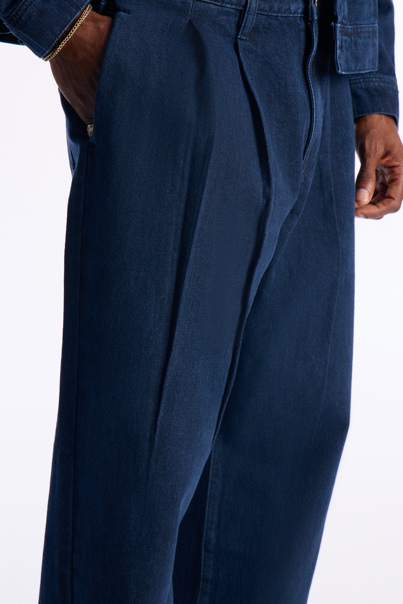 Barrel Aime Pleated Jean - Indigo