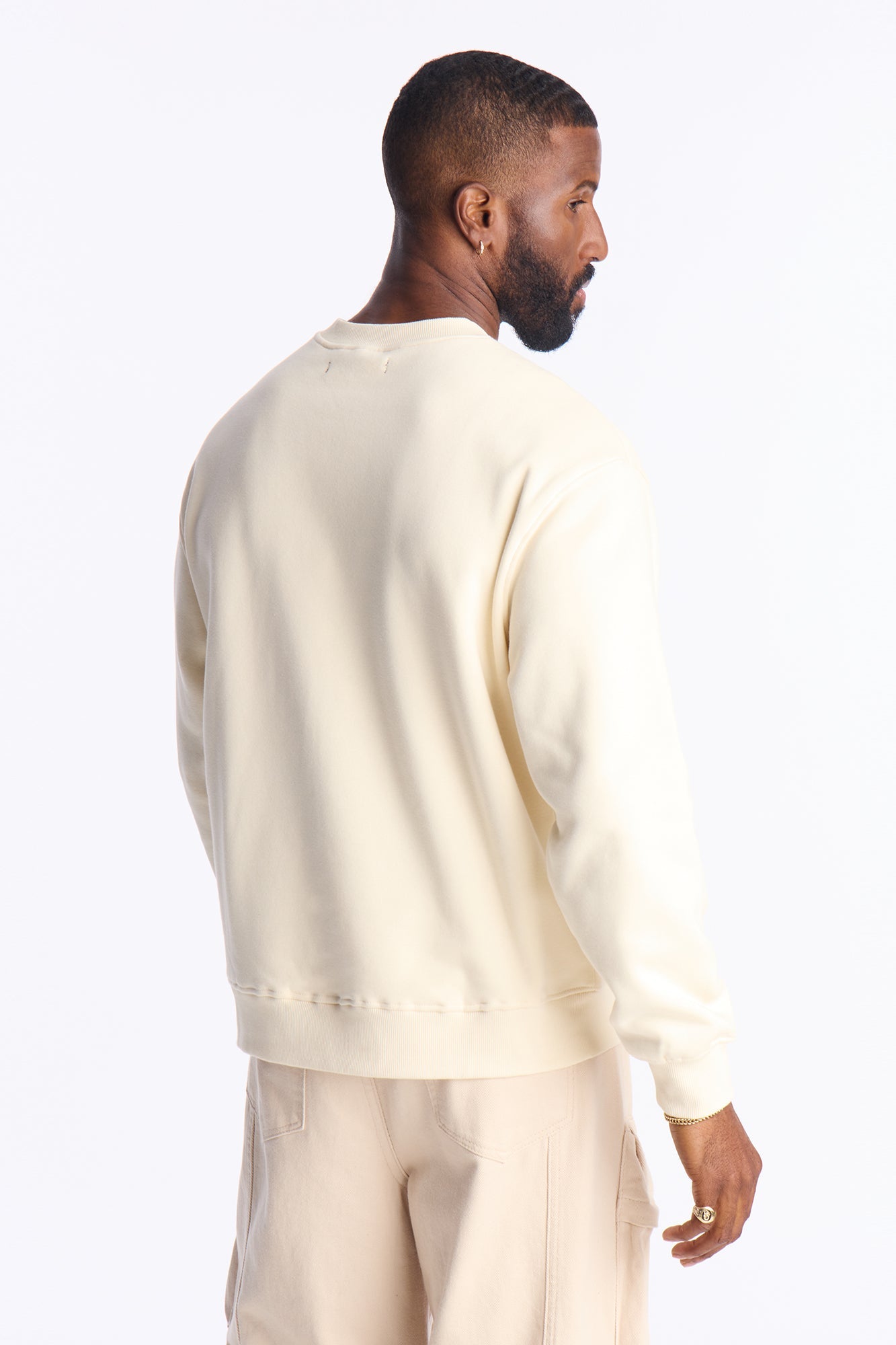 Royal Guard Relaxed Crew Neck Sweater - Cream