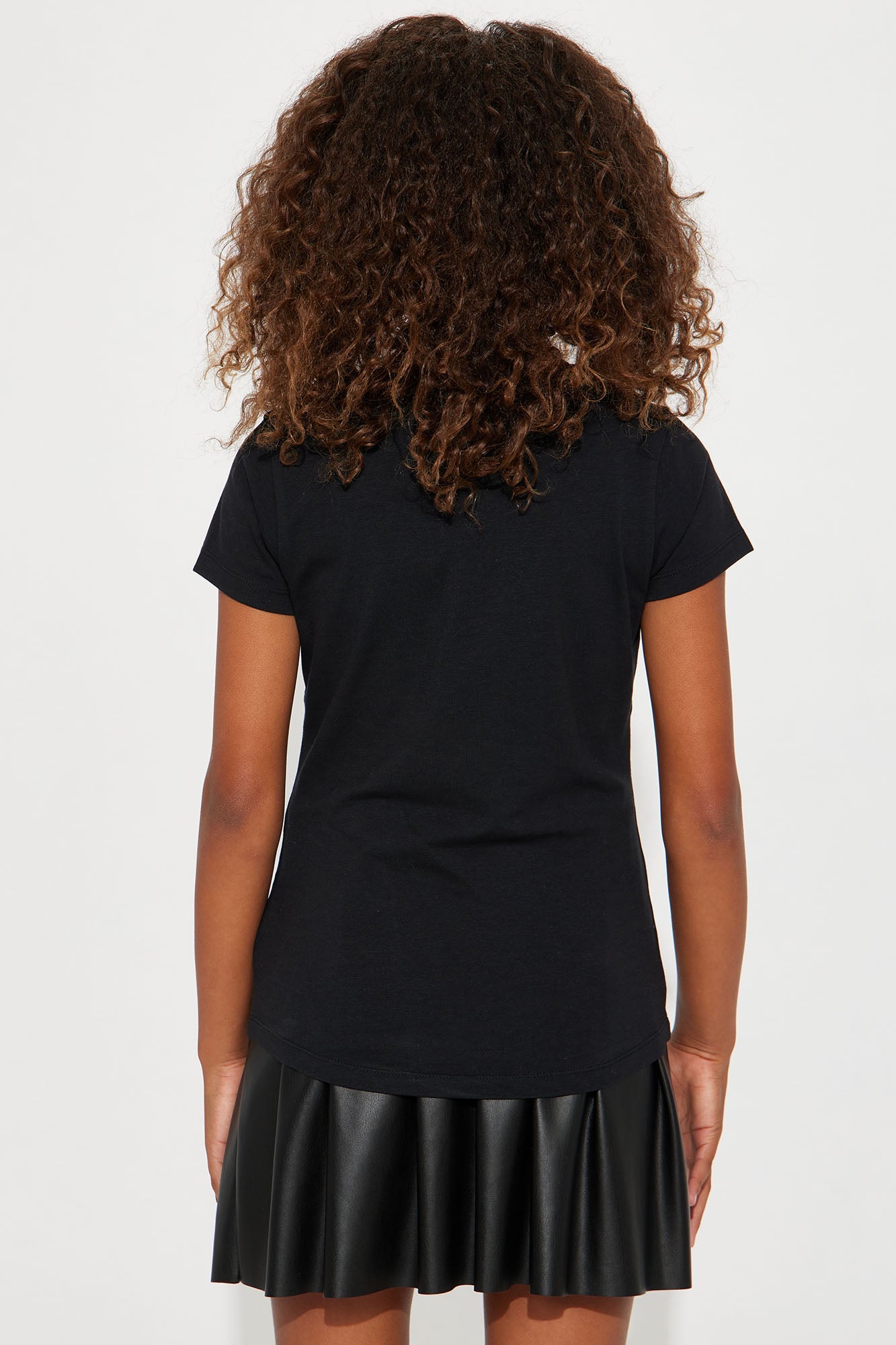 Mini Lily Crew Neck Top - Black