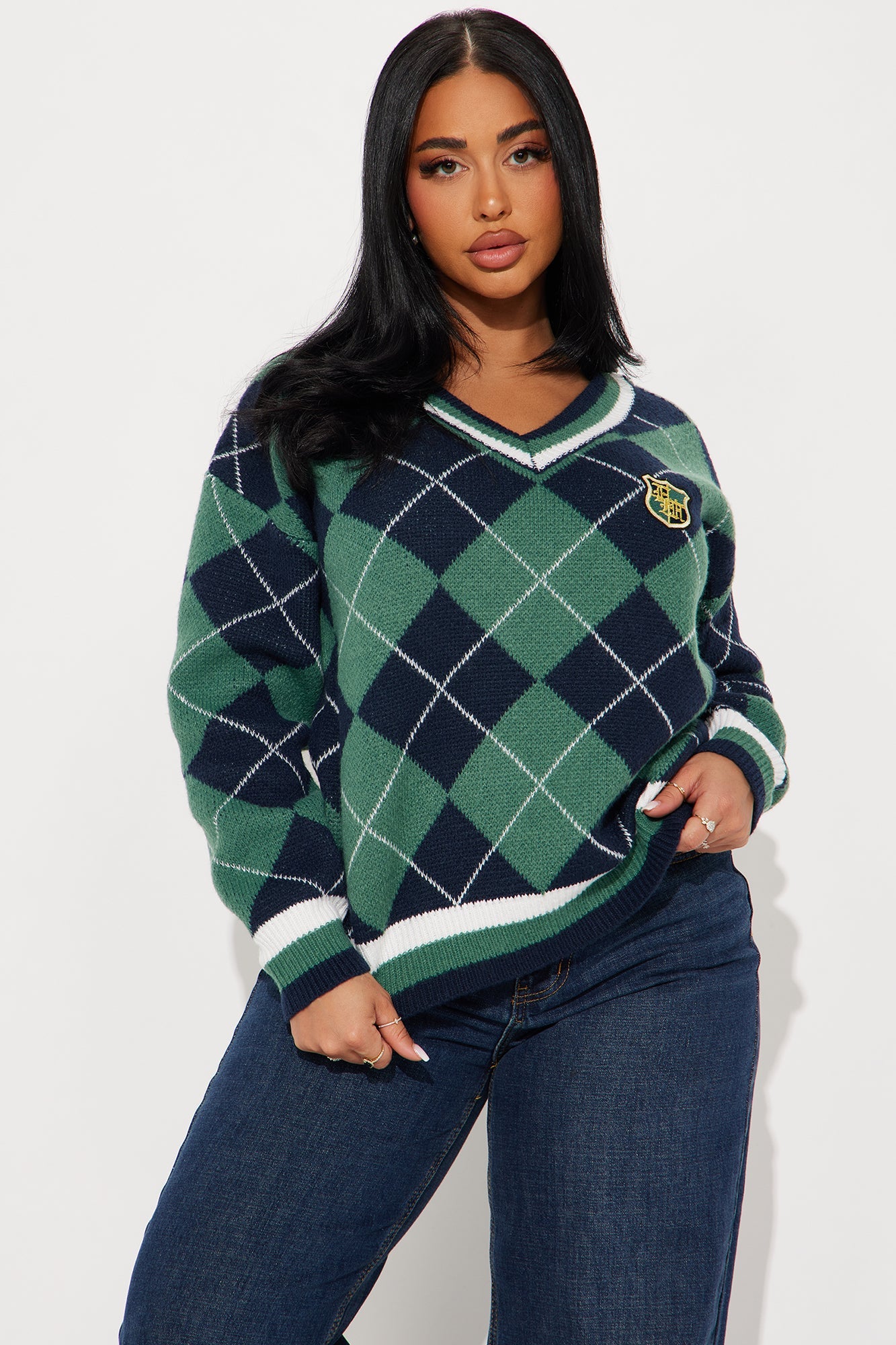 Set Standards Arygle Sweater - Green/combo
