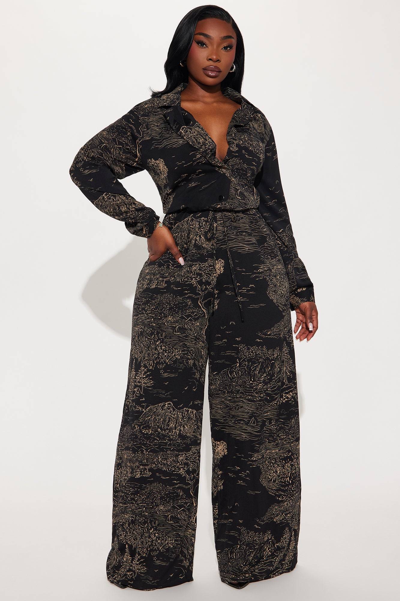 Ocean Views Jumpsuit - Black/combo