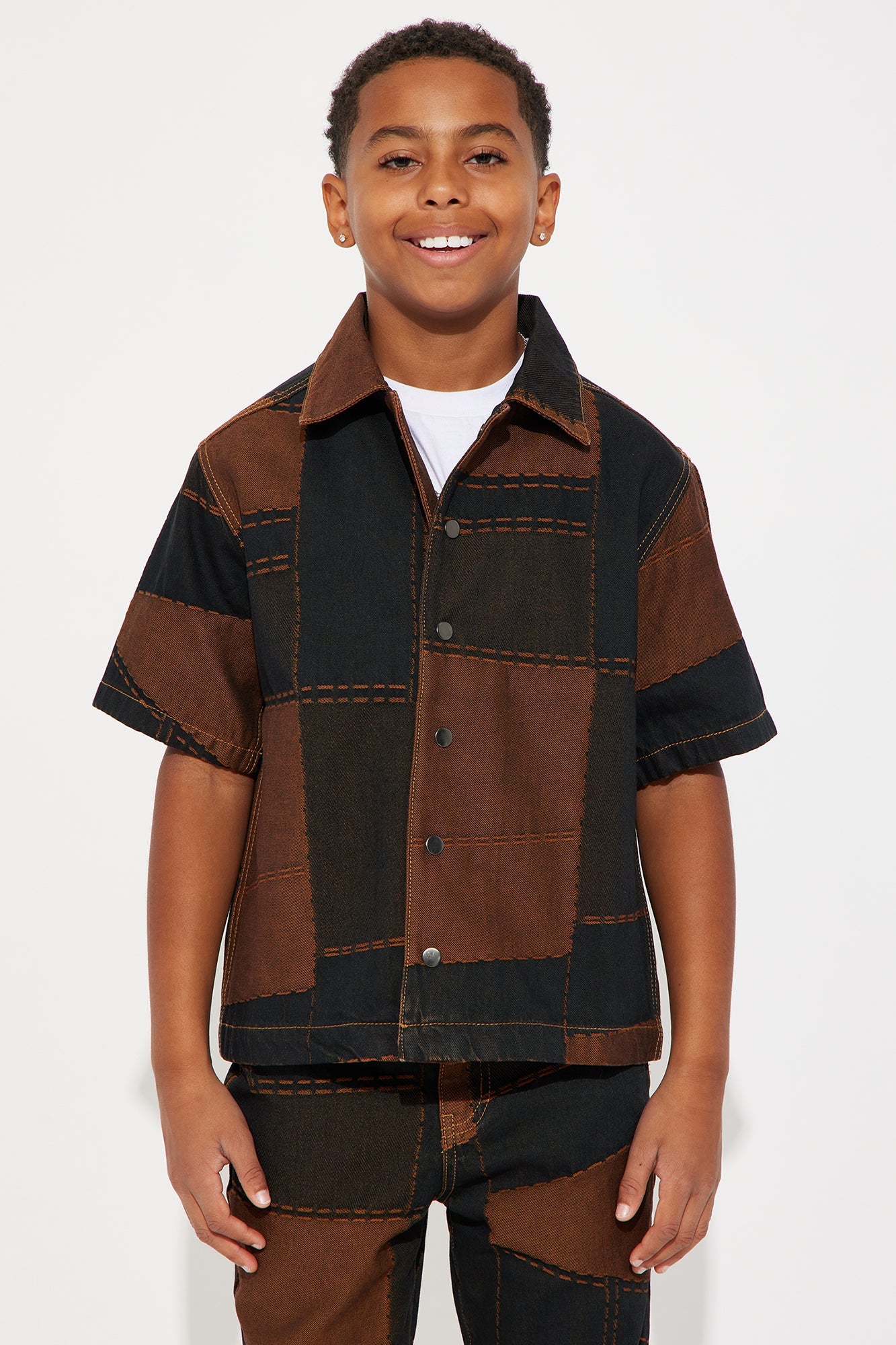 Mini Verdugo Classic Denim Shirt - Brown/combo