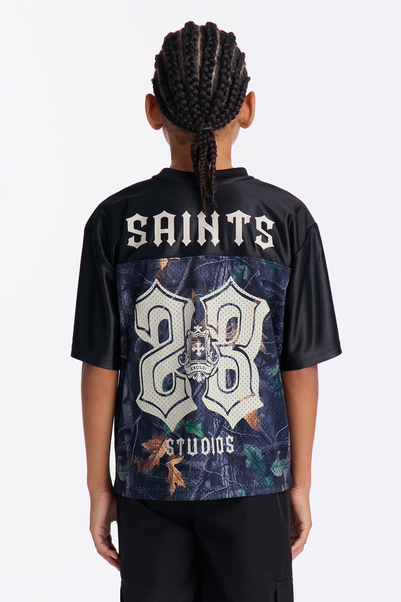 Mini Saints Camo Short Sleeve Jersey - Black