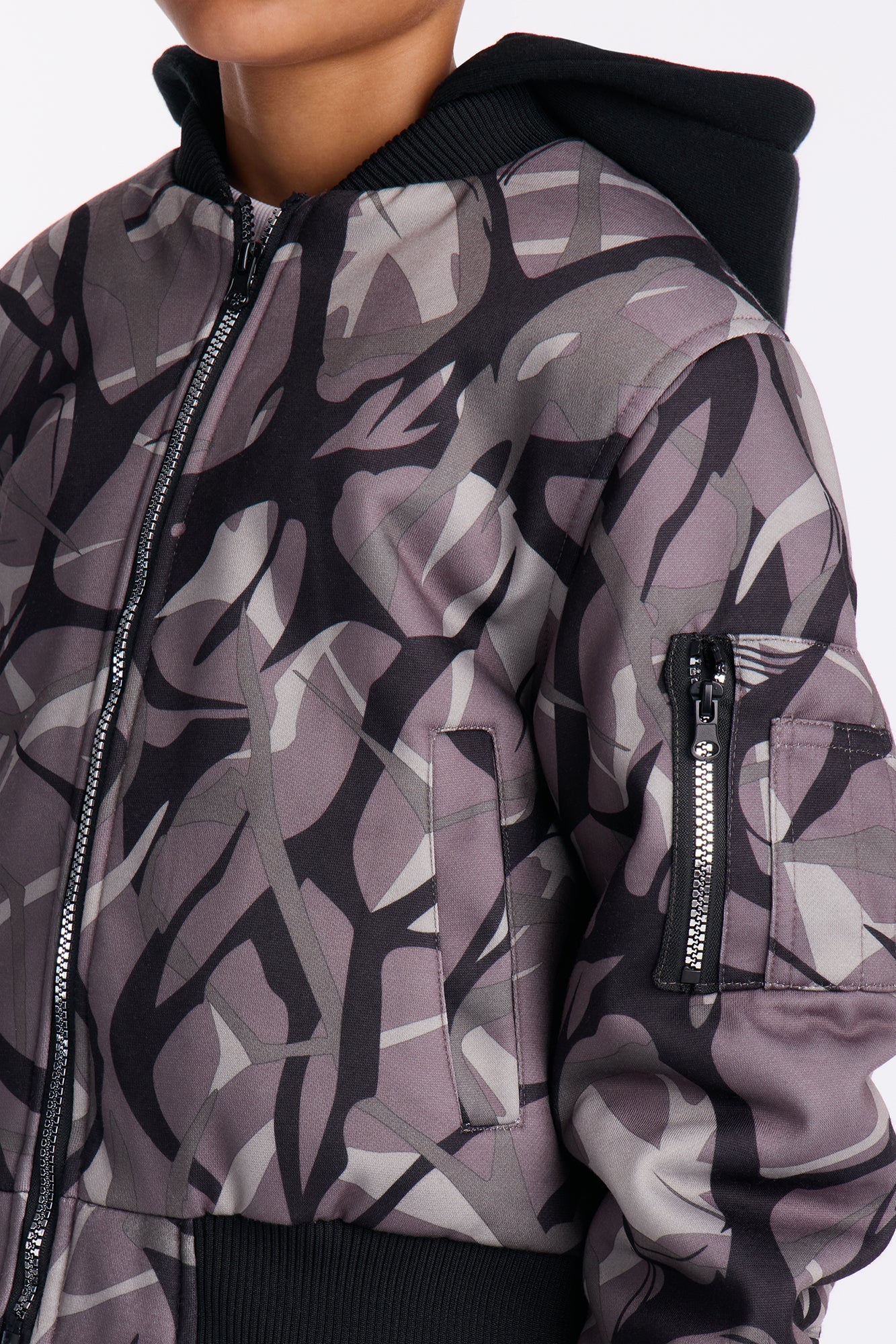 Mini In The Cut Camo Zip Up Hoodie - Camouflage