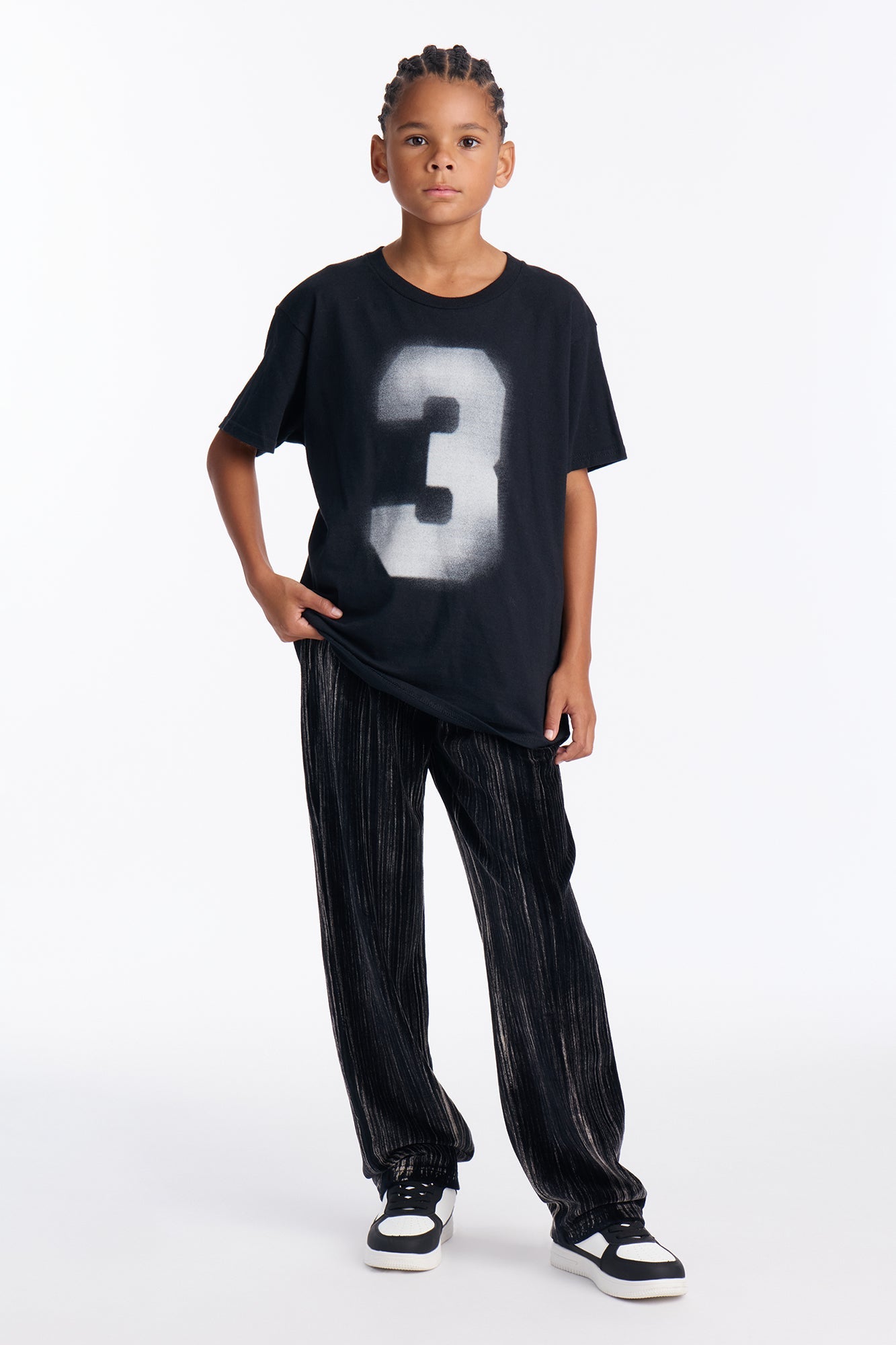 Mini Straight Bleached Out Sweatpants - Black Wash