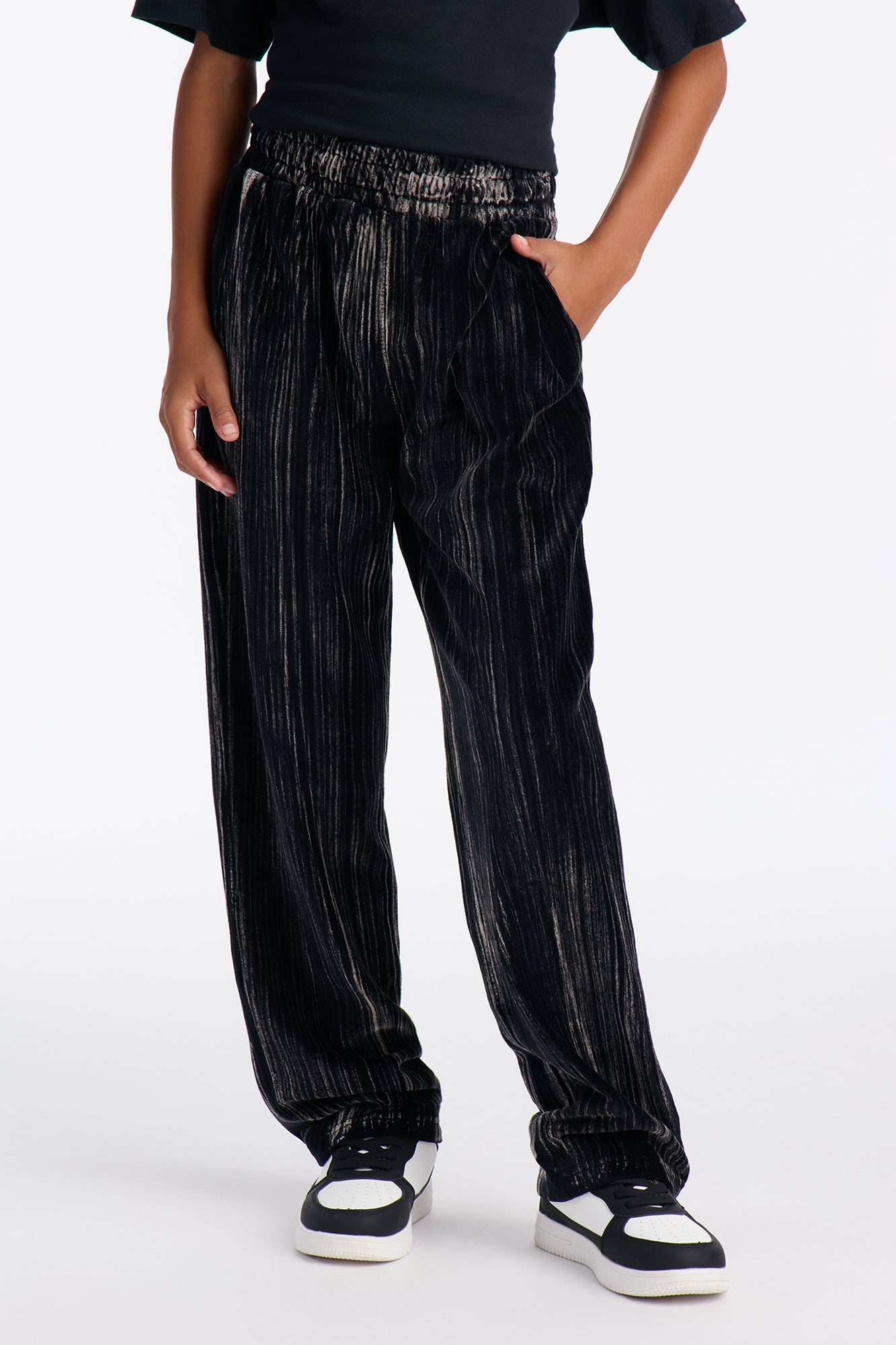 Mini Straight Bleached Out Sweatpants - Black Wash