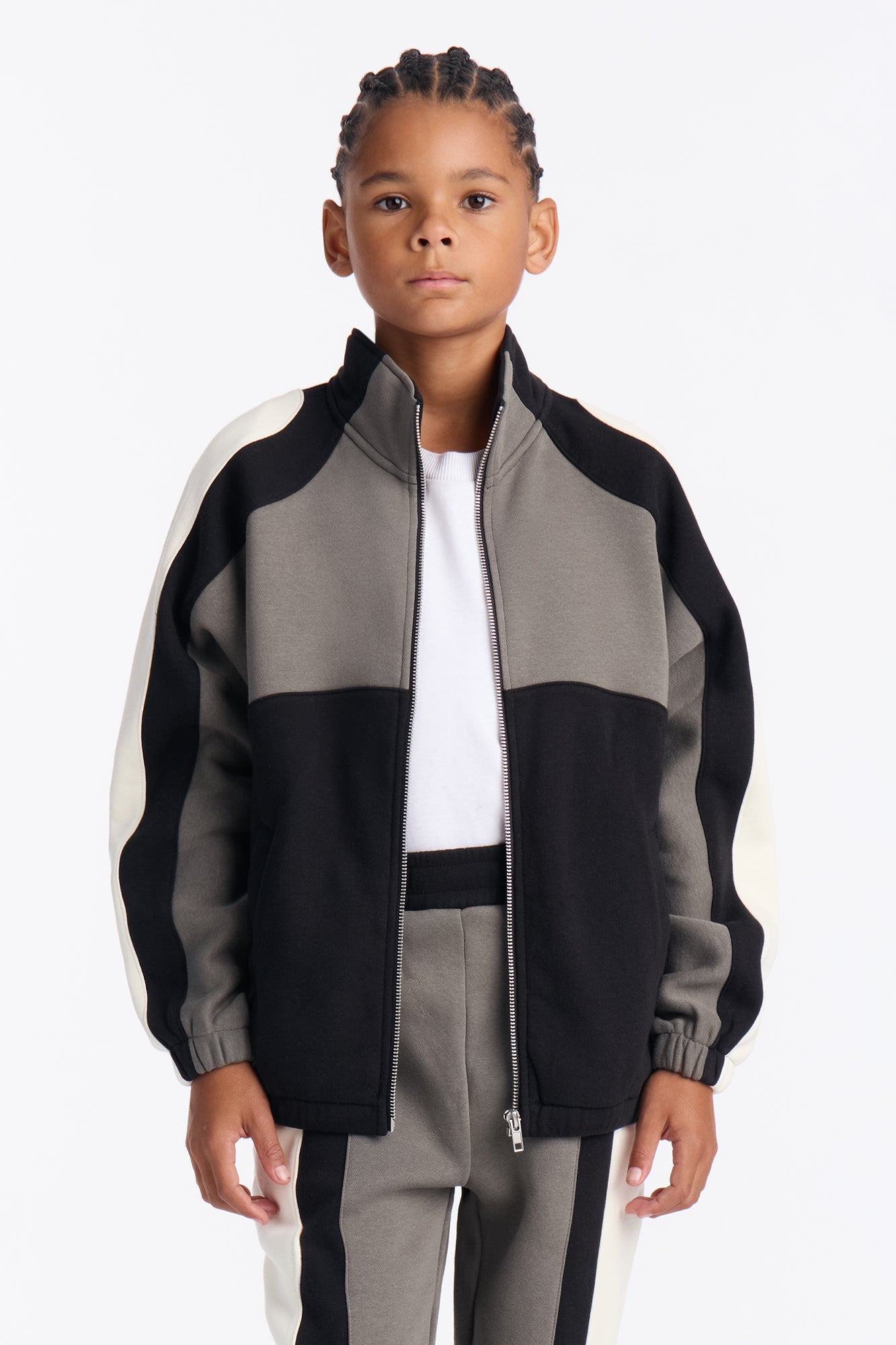 Mini Paneled Fleece Jacket - Multi Color
