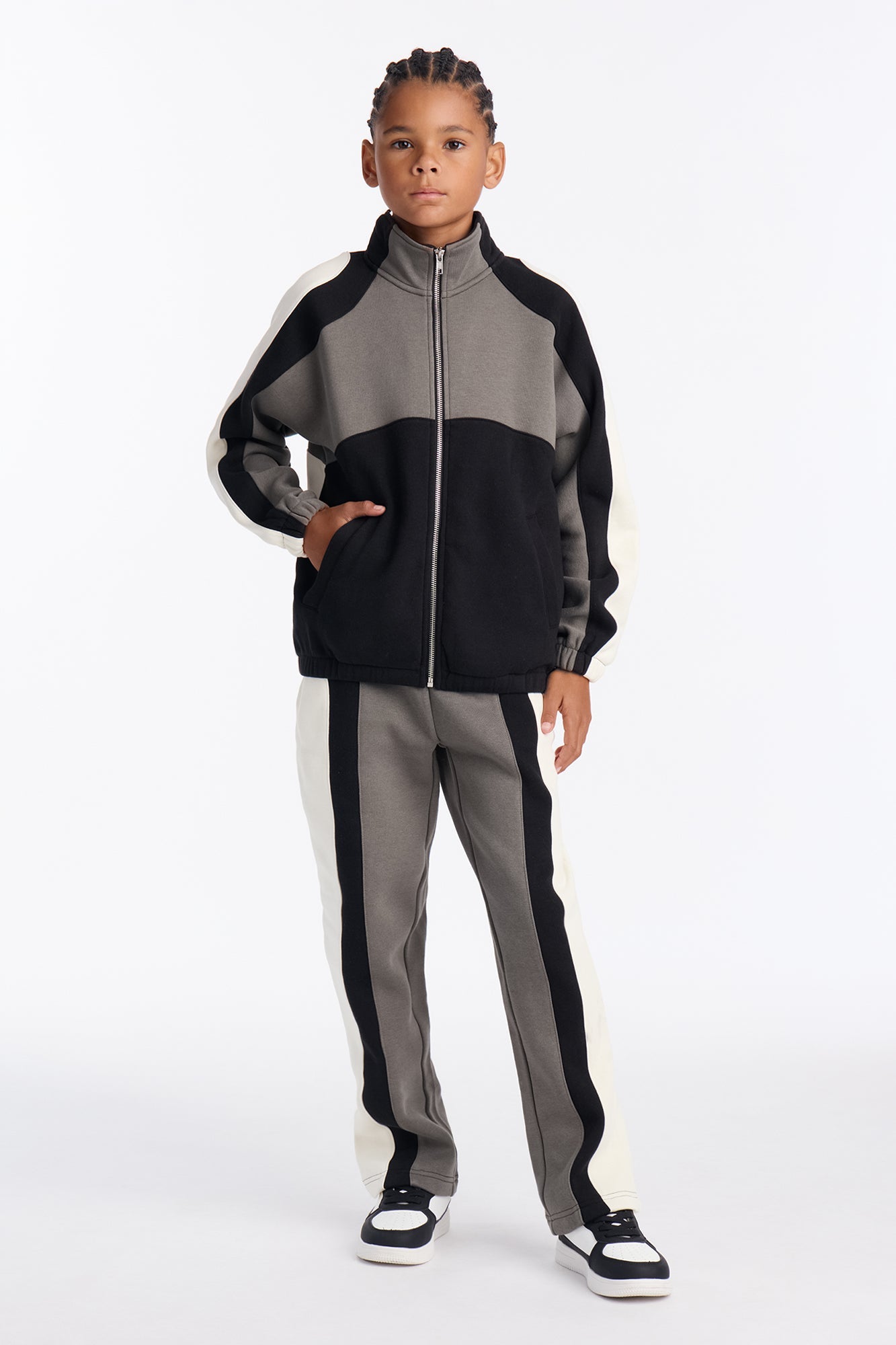 Mini Paneled Fleece Jacket - Multi Color