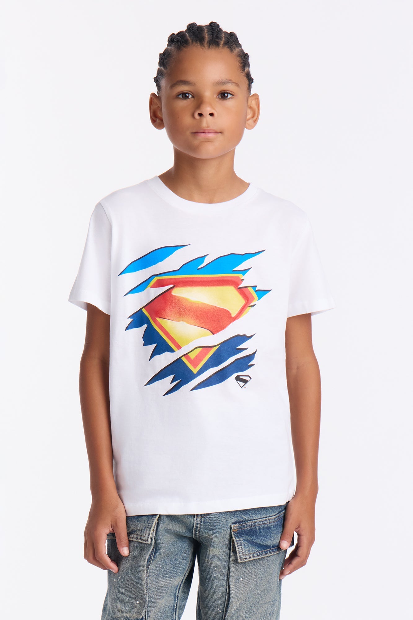 Mini Superman Unleashed Short Sleeve Tee - White