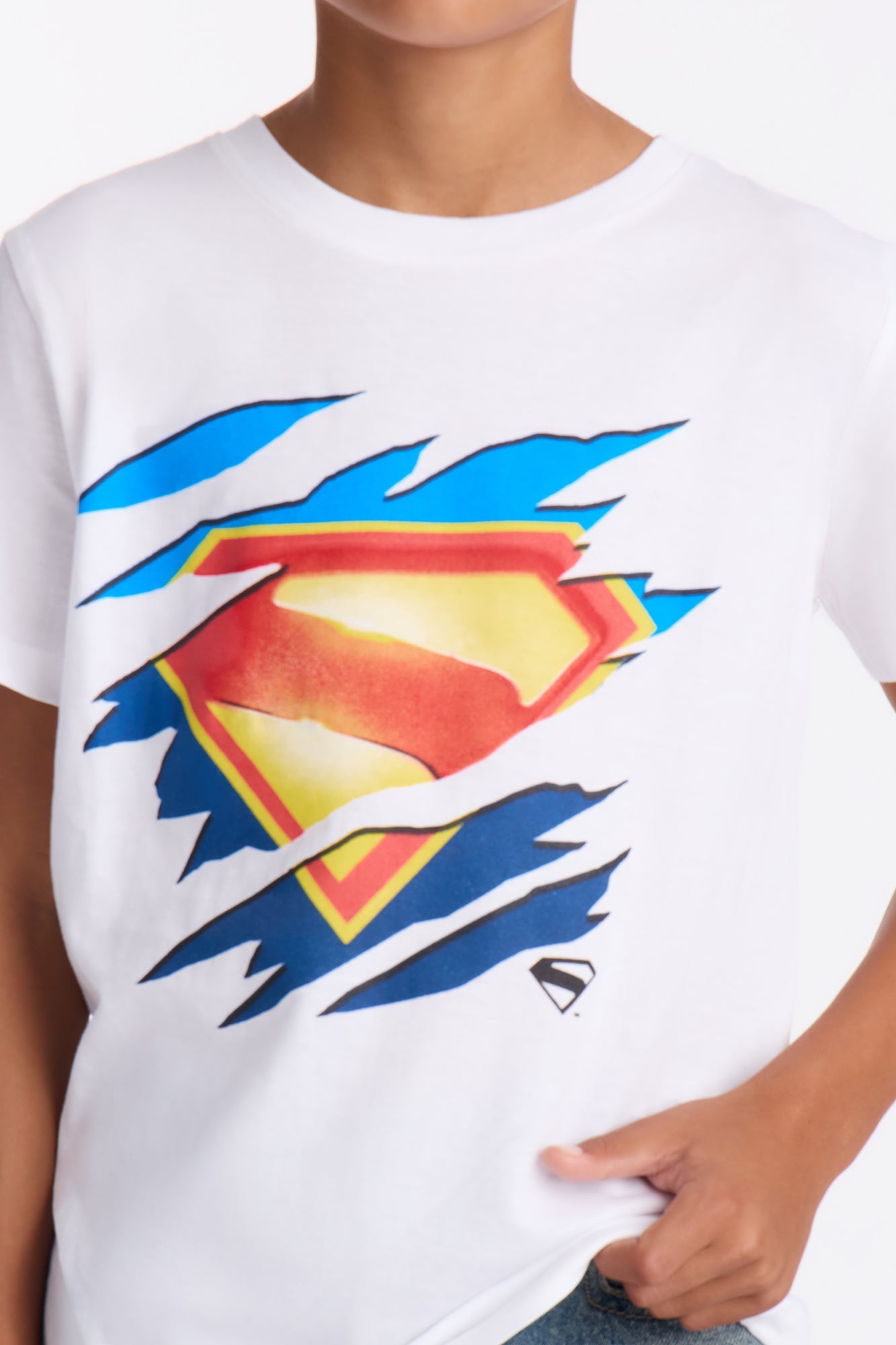 Mini Superman Unleashed Short Sleeve Tee - White