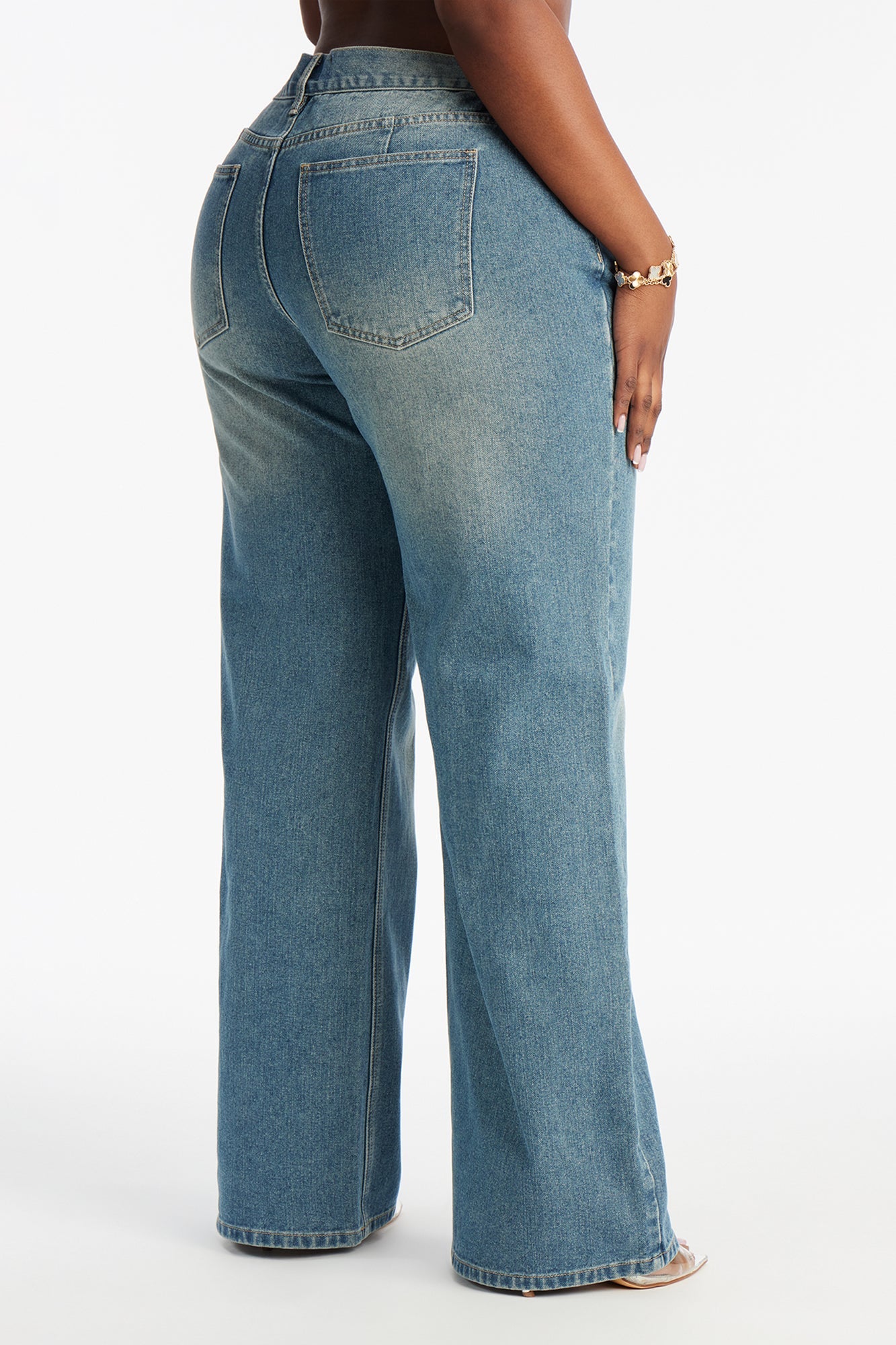 Luna Non Stretch Wide Leg Jeans - Vintage Wash