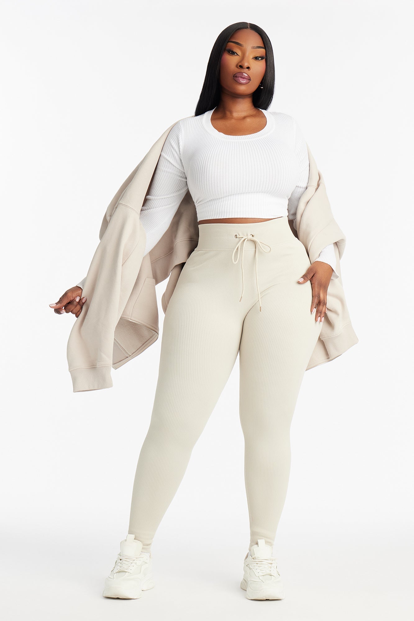 Feel The Burn Active Legging - Stone