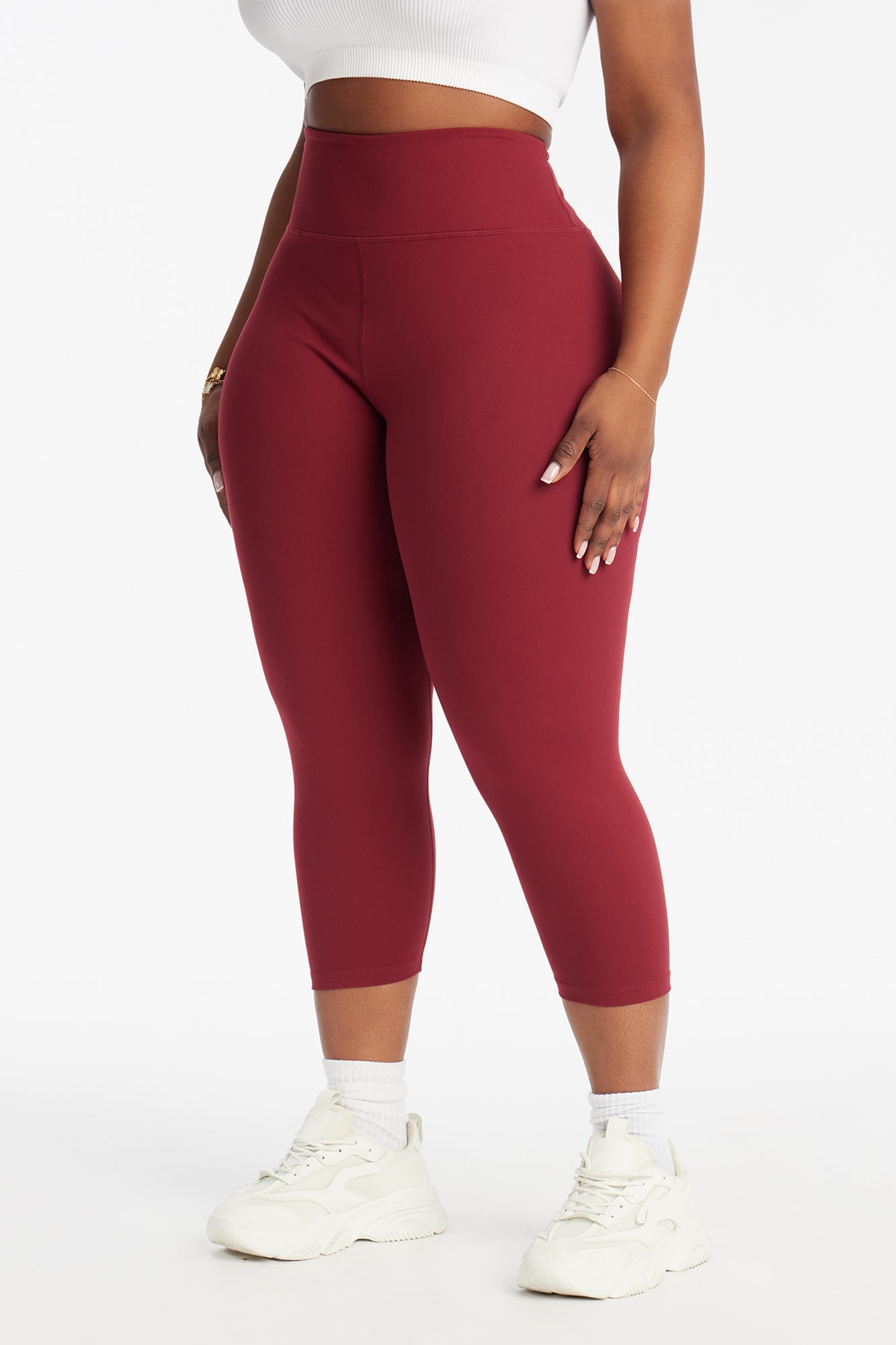 Flexibility Super Soft Capri Active Legging - Burgundy
