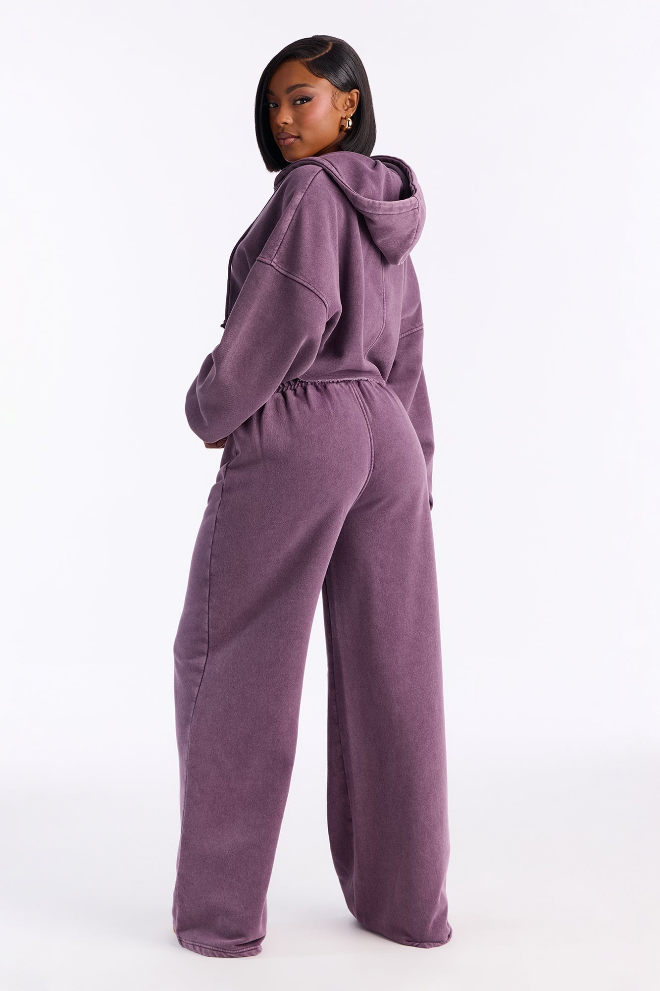 On The Go Fleece Pant Set - Purple
