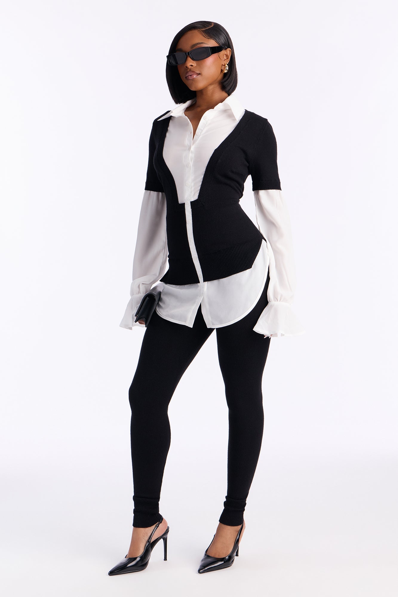 Taylor Sweater Pant Set - Black/White
