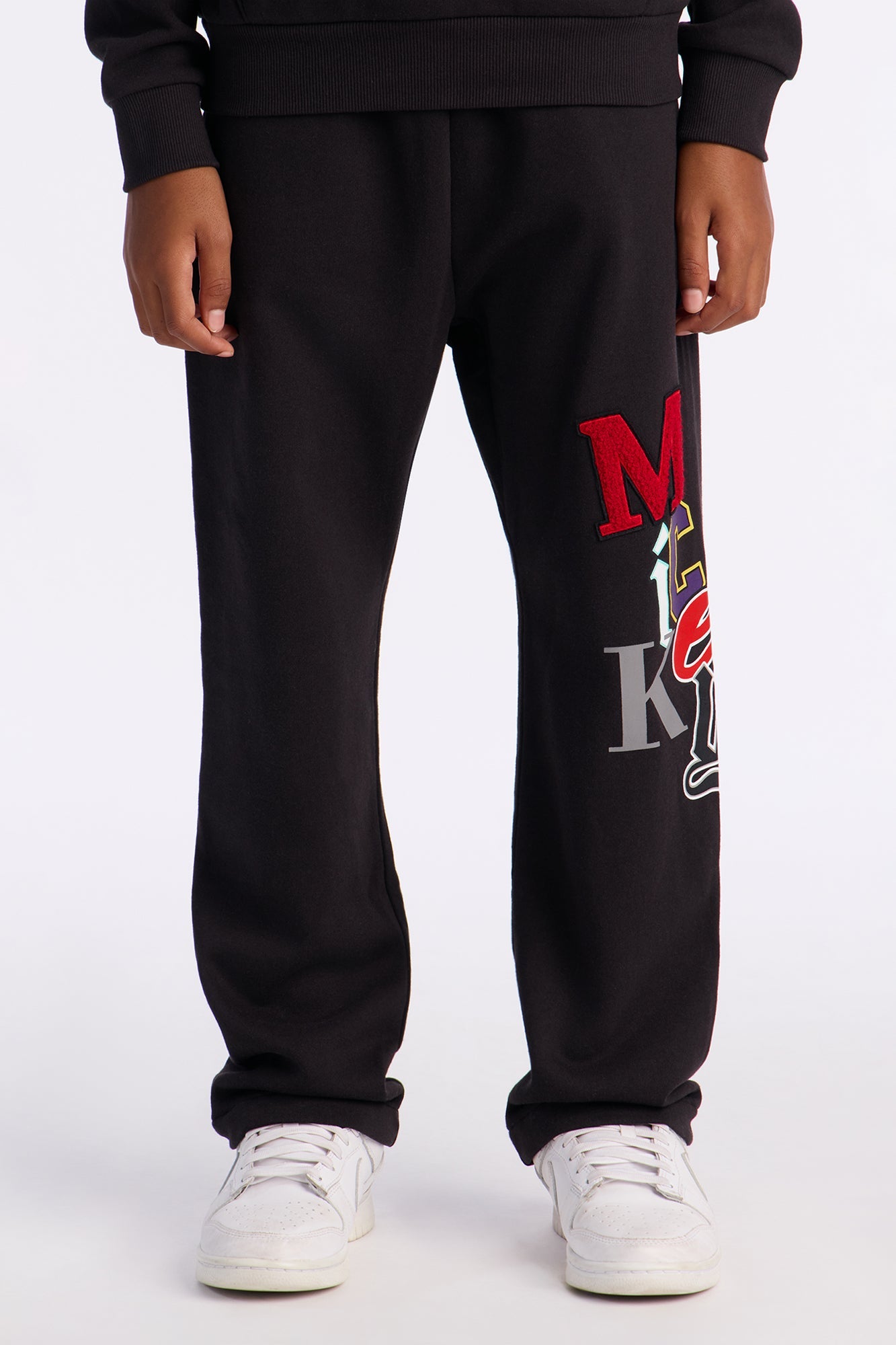 Mini Disney Mickey Patch Wide Fit Sweatpants - Black Wash