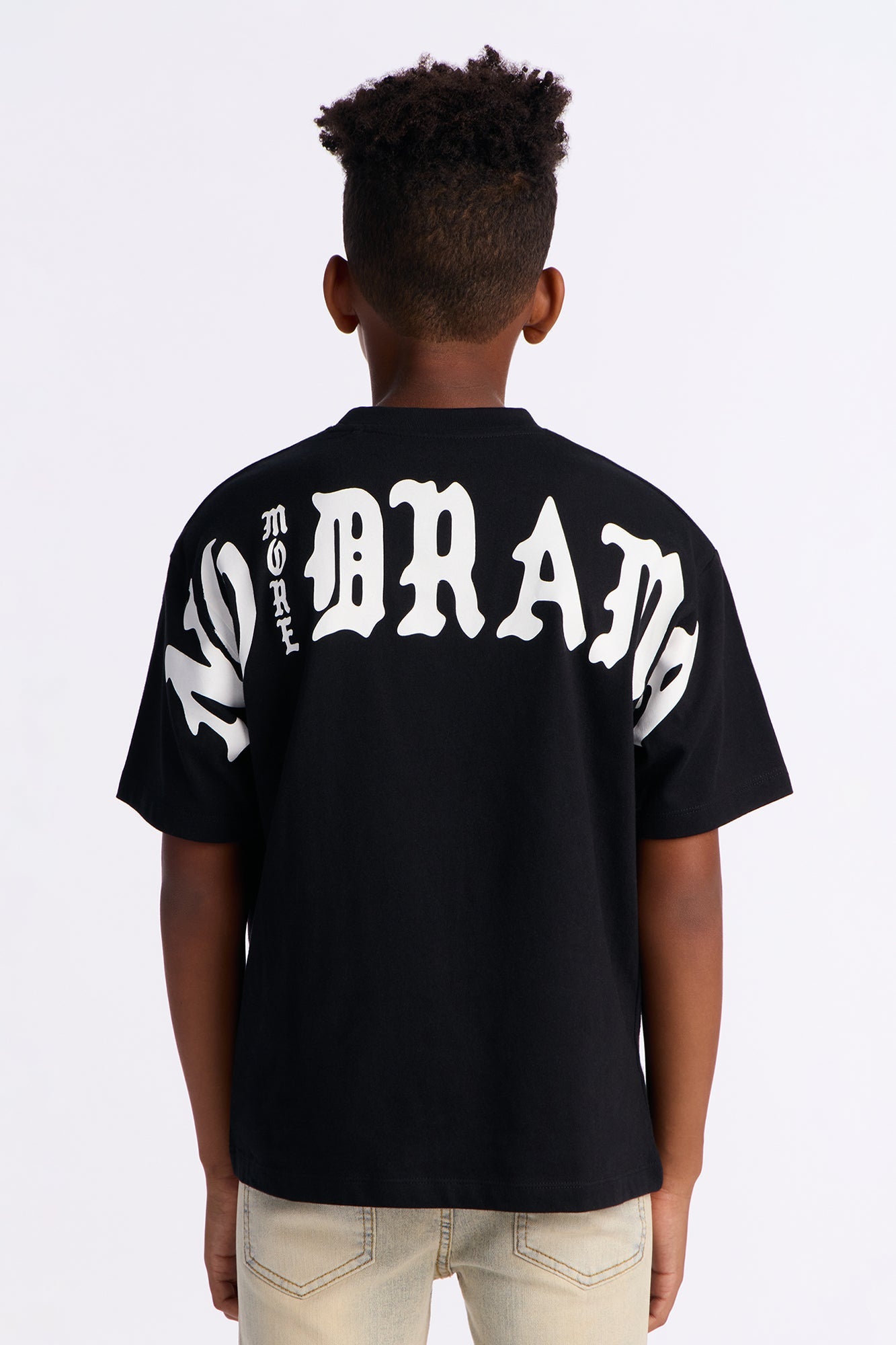 Mini No More Front/Back Short Sleeve Tee - Black