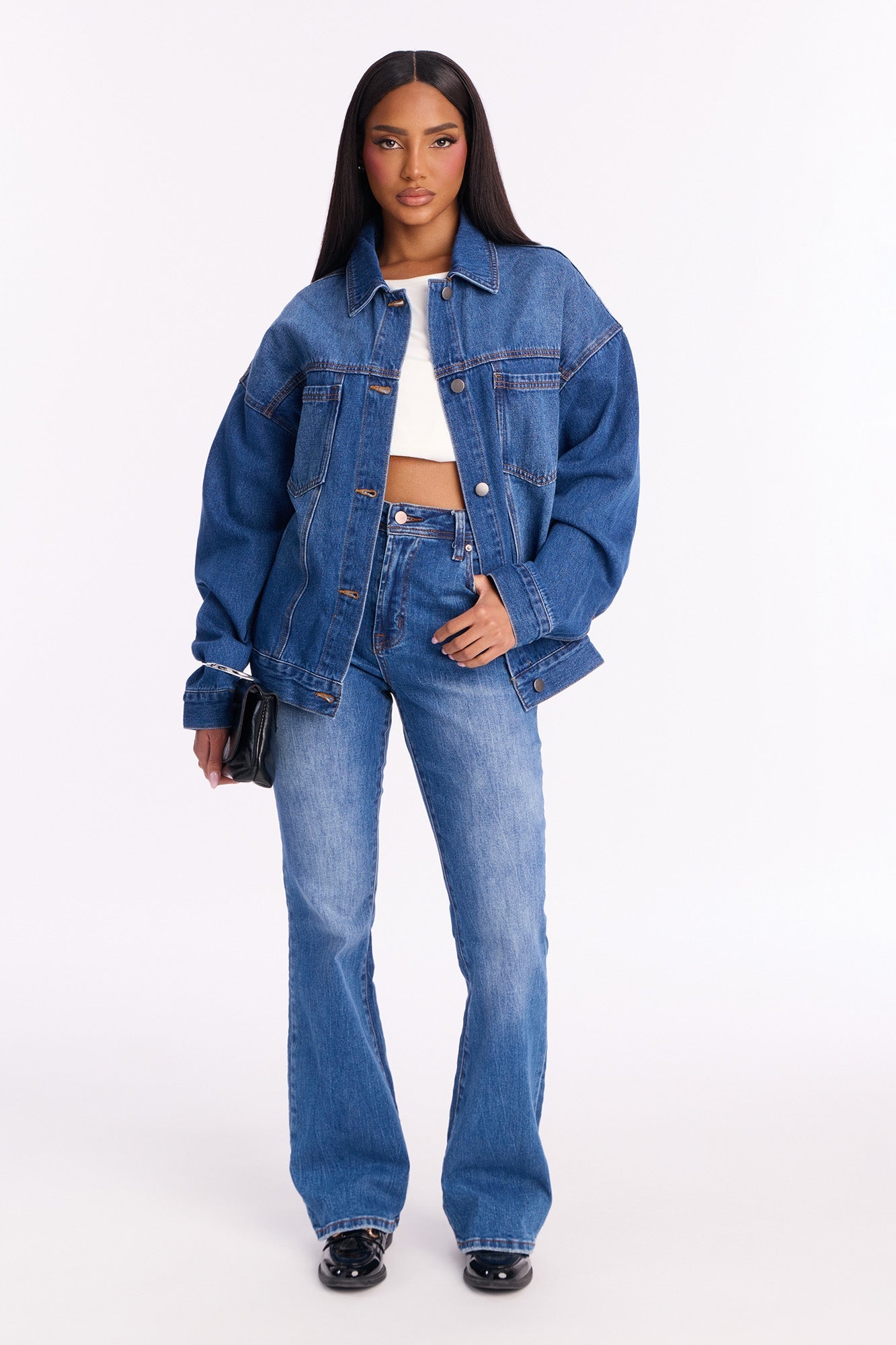 Work Is Done Denim Swing Jacket - Medium Wash
