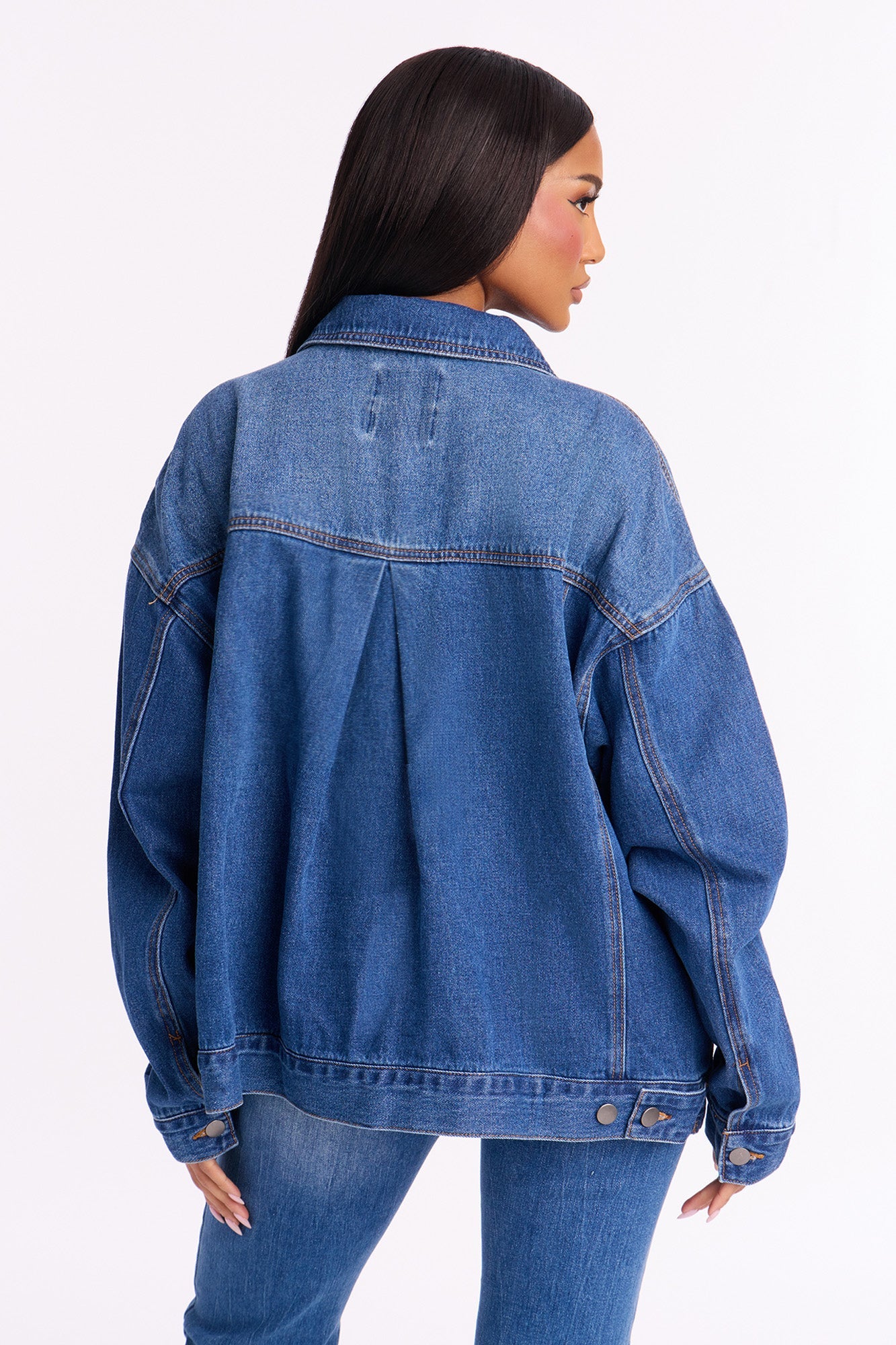Work Is Done Denim Swing Jacket - Medium Wash